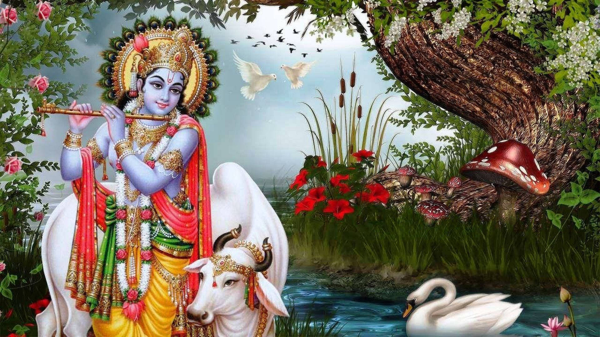 1920x1080 Hindu God Lord Krishna Wallpaper