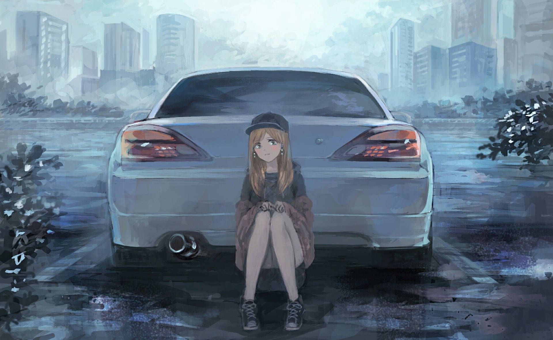 1920x1182 Car Anime Wallpaper