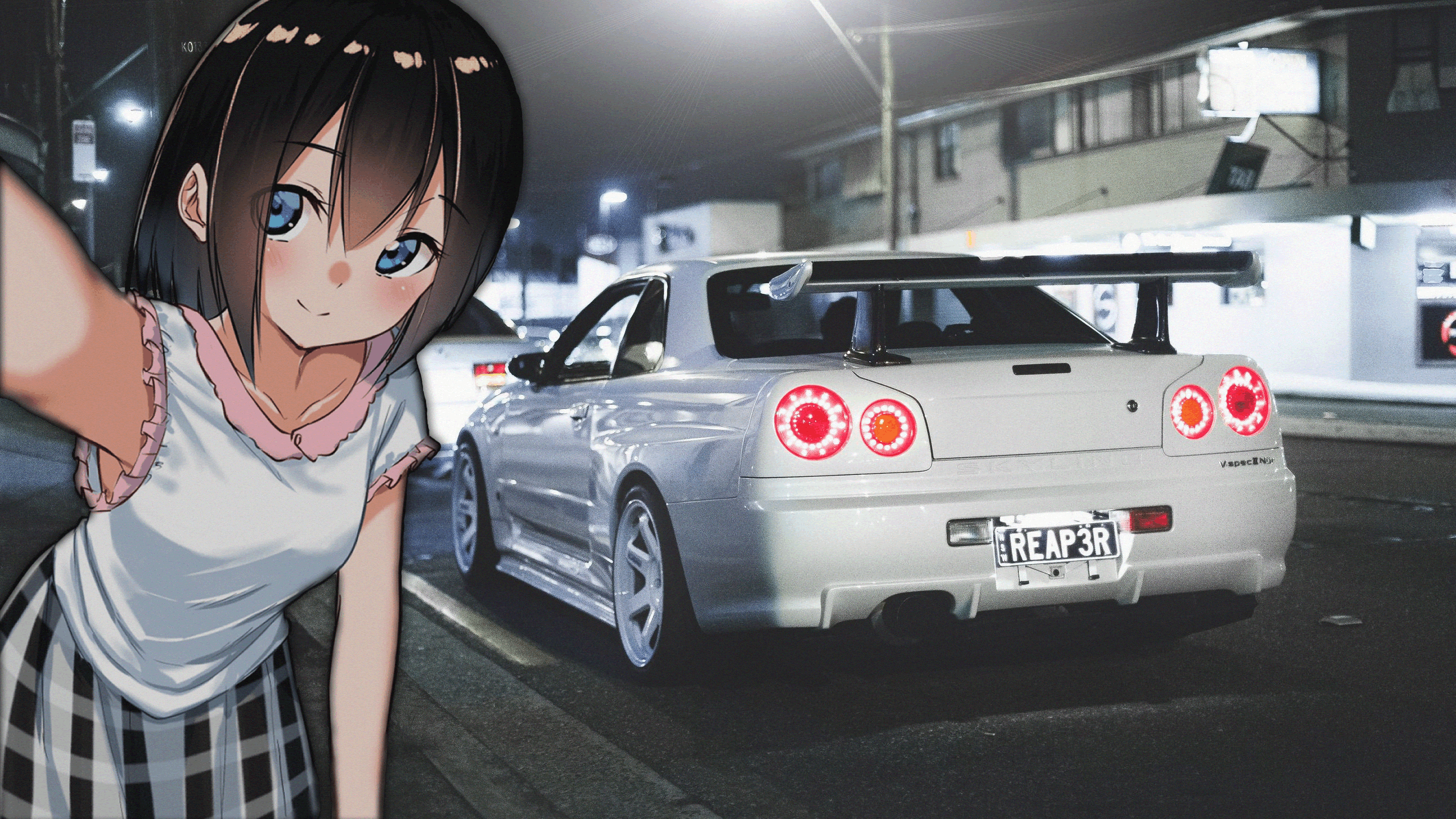 2560x1440 blue eyes, smiling, Japanese cars