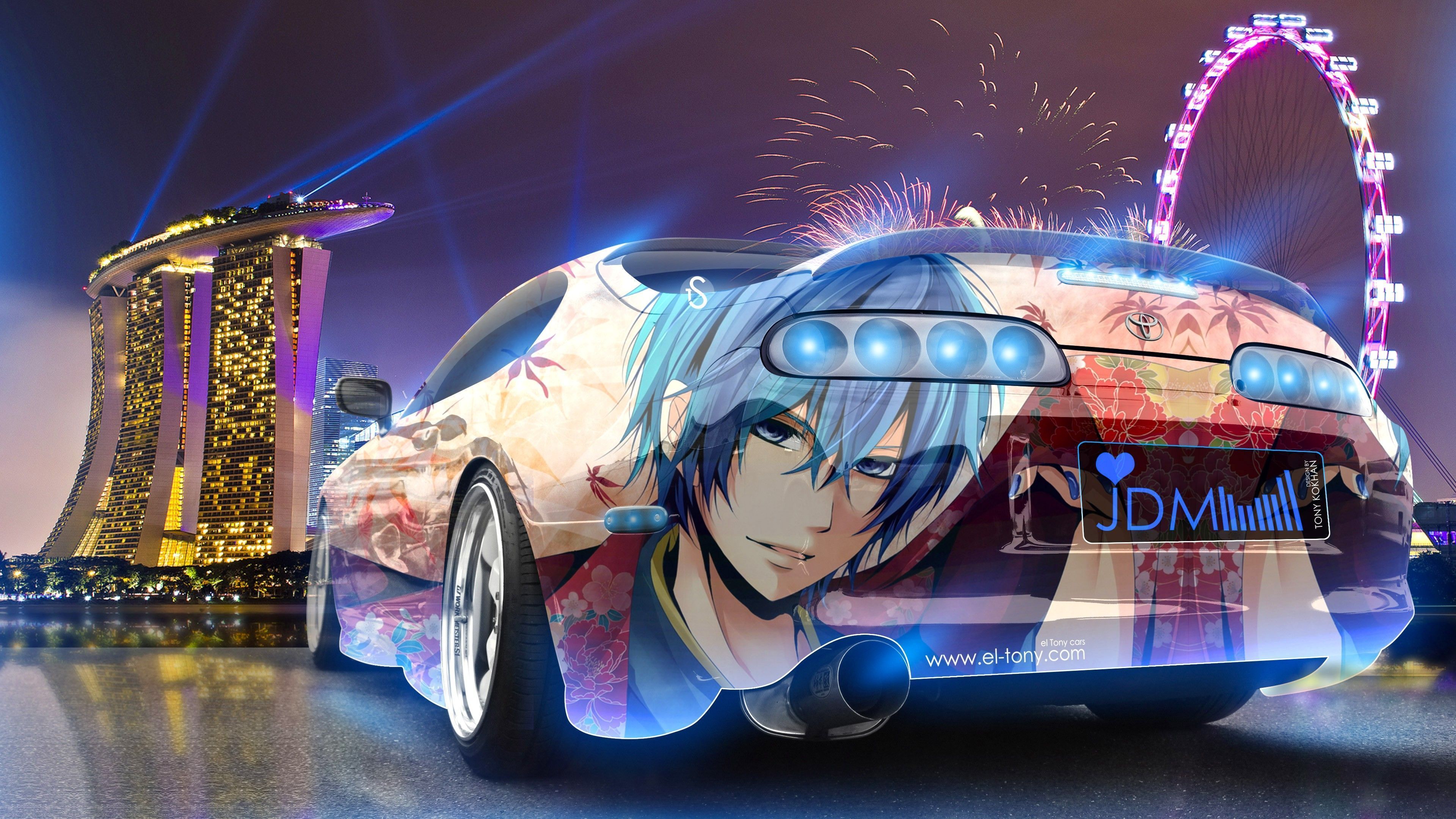 3840x2160 Anime Car Desktop Wallpaper
