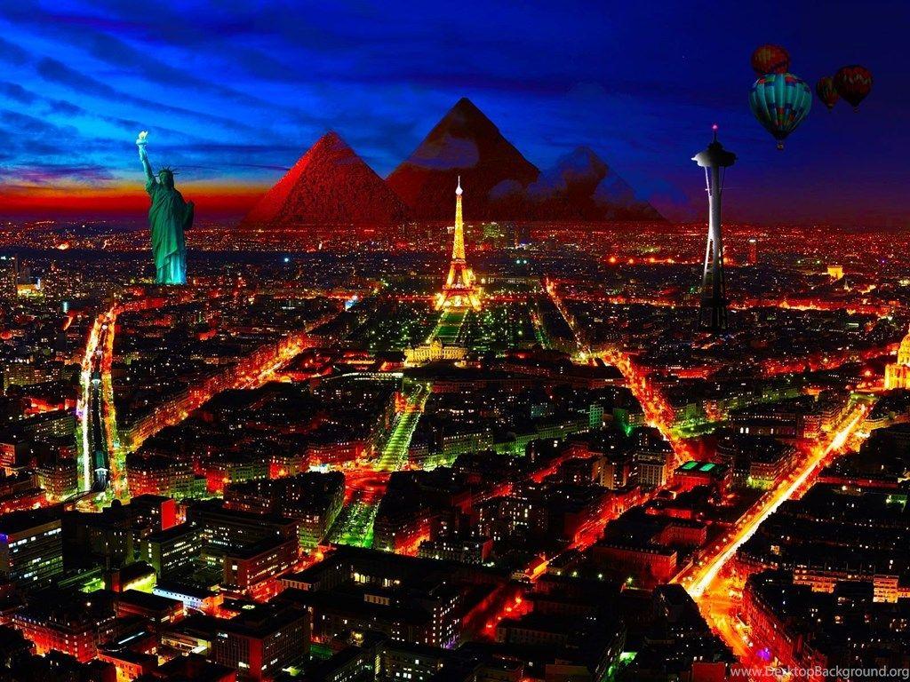 1024x768 Night City Wallpaper Desktop Background Desktop Background