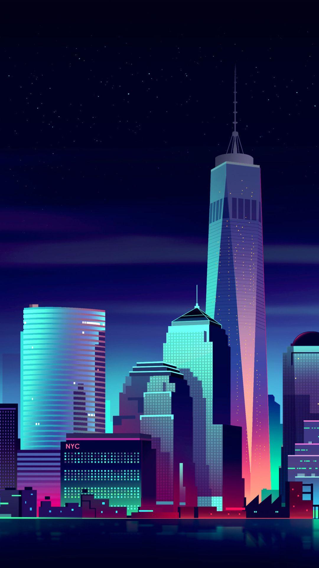 1080x1920 Solvedany Other Pixel City Night Wallpaper Like This