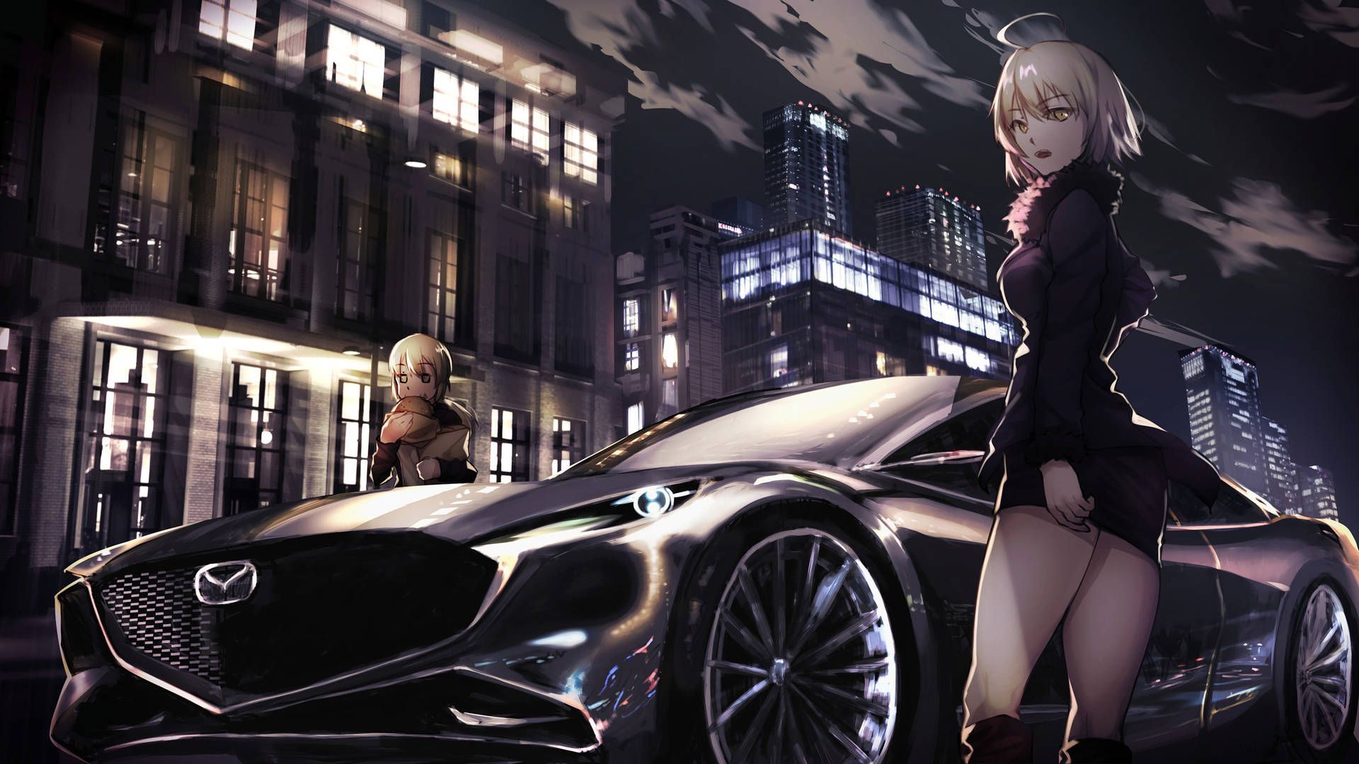 1920x1080 Mazda Car Anime Wallpaper