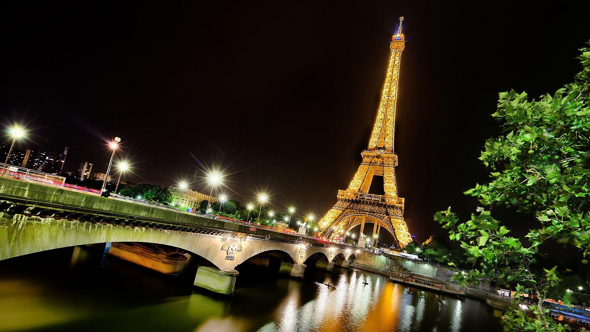 1920x1080 Hd Wallpaper Eiffel Tower Paris Night Tower Night