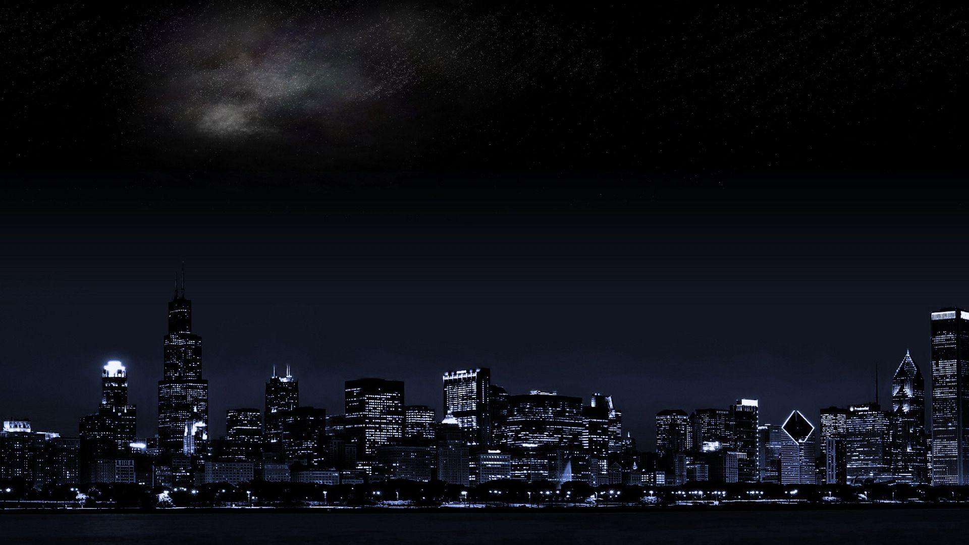 1920x1080 Wallpaper City, Evening, Night, Blue, Building
