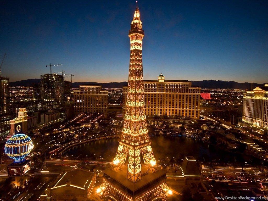1024x768 Paris Night Las Vegas Wallpaper Desktop Background