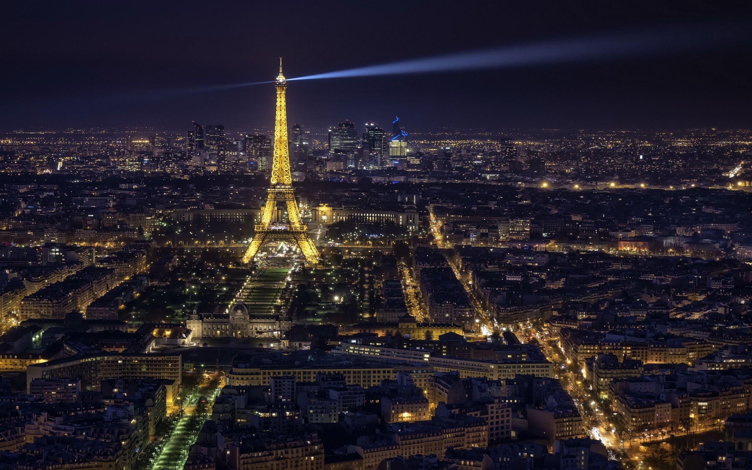 2560x1600 Download wallpaper Eiffel Tower, Paris, night, cityscape