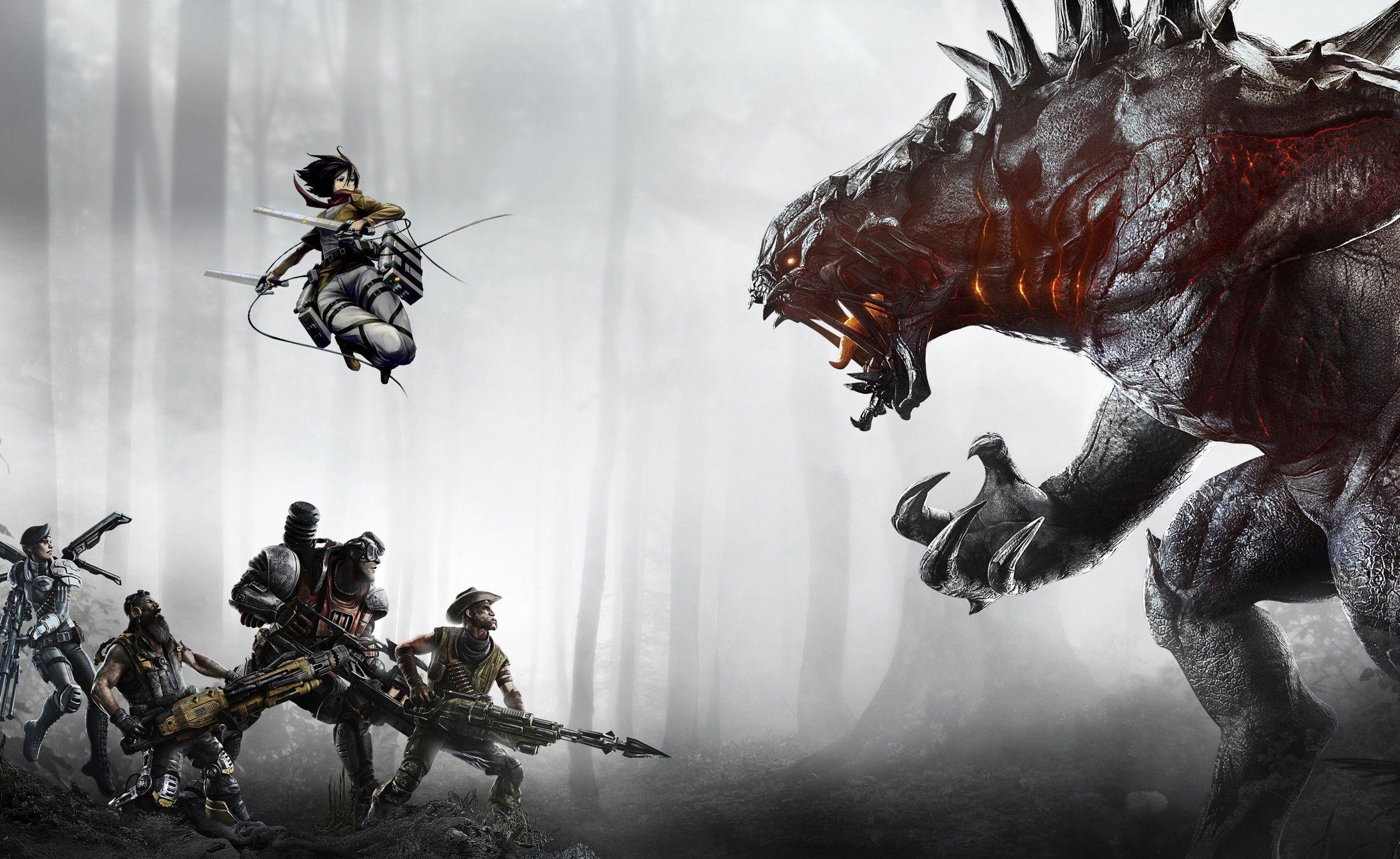 2560x1571 px artwork Evolve fantasy Art Mikasa Ackerman