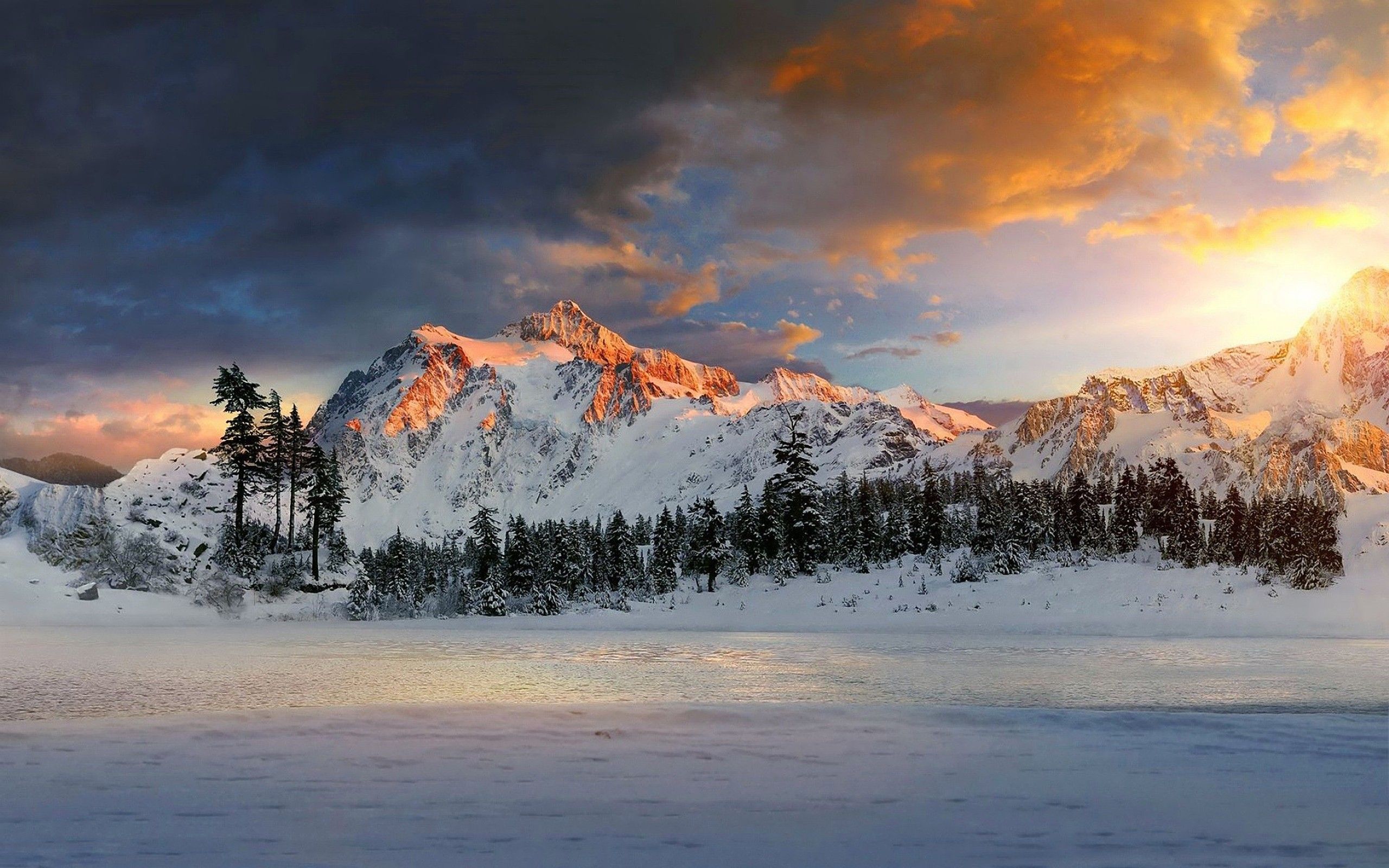 2560x1600 nature, mountains, sunlight, Canada