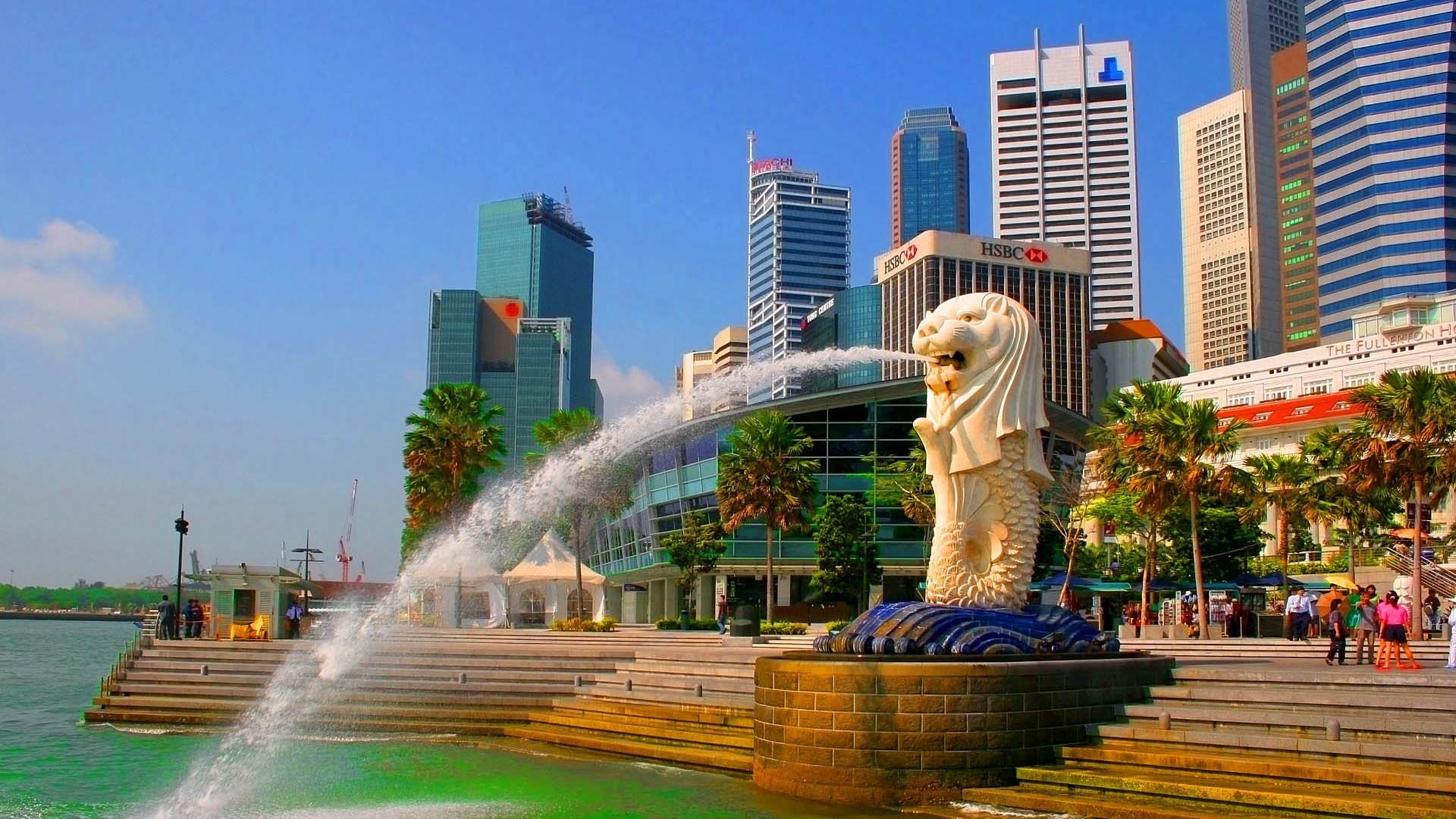 1920x1080 City Merlion Park Singapore Wallpaper 1920×1080