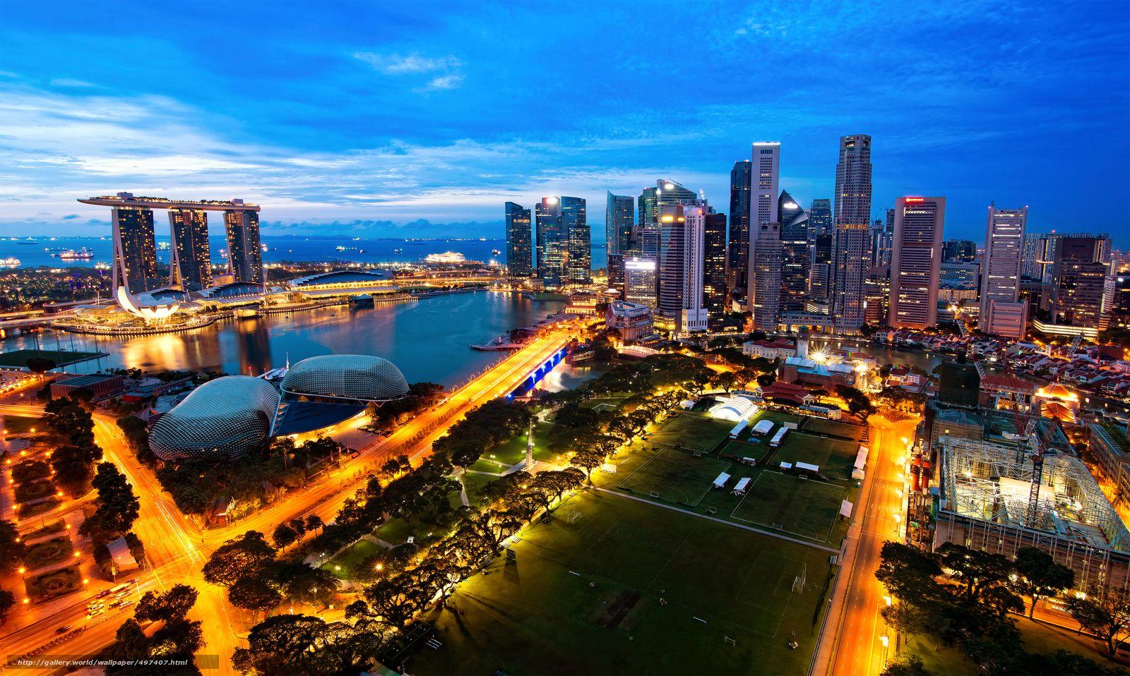 1600x958 Download wallpaper Singapore, panorama, the urban landscape, city