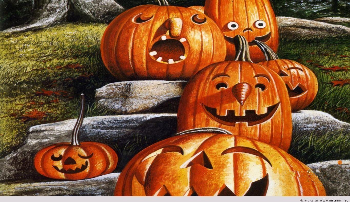 1366x790 funny halloween wallpaper