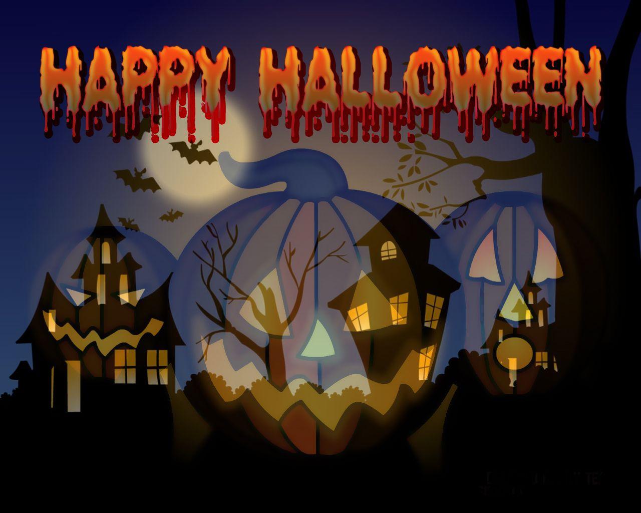 1280x1024 Happy Halloween Night Wallpaper