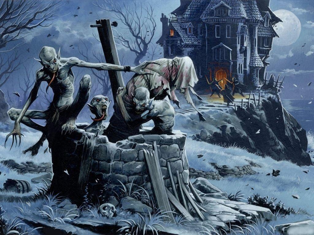 1024x768 Halloween Creatures Widescreen Wallpaper. Wide