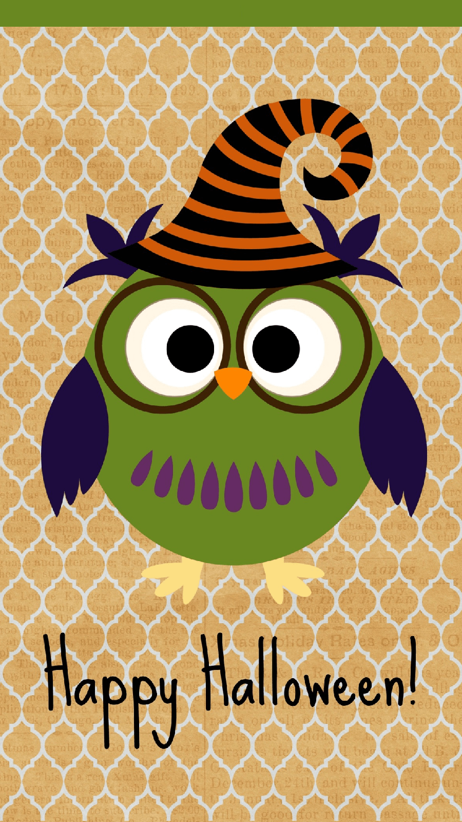 900x1600 Happy Halloween Owl Wallpaper