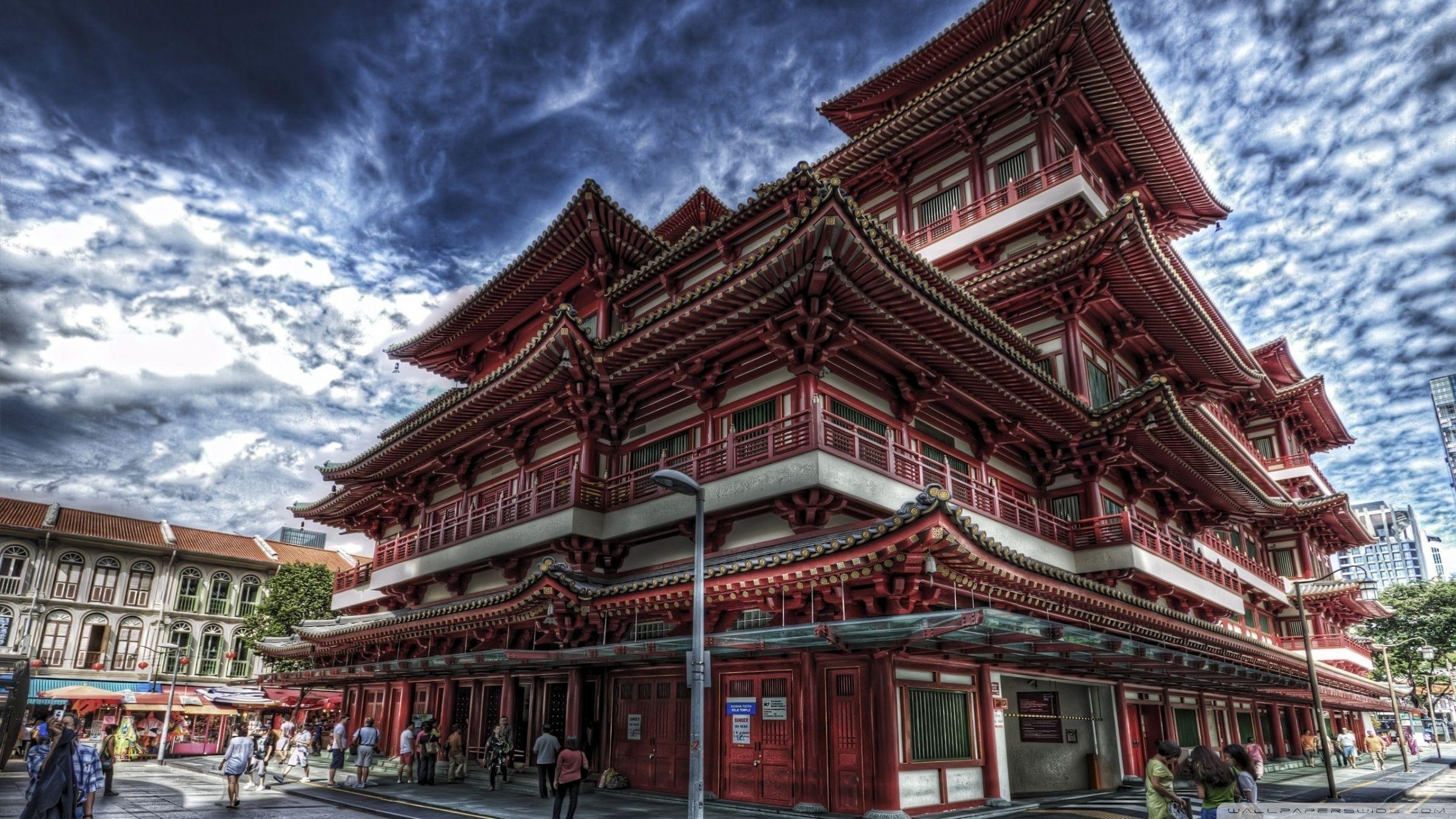 2400x1350 Temple In Singapore HDR ❤ 4K HD Desktop Wallpaper for 4K Ultra HD