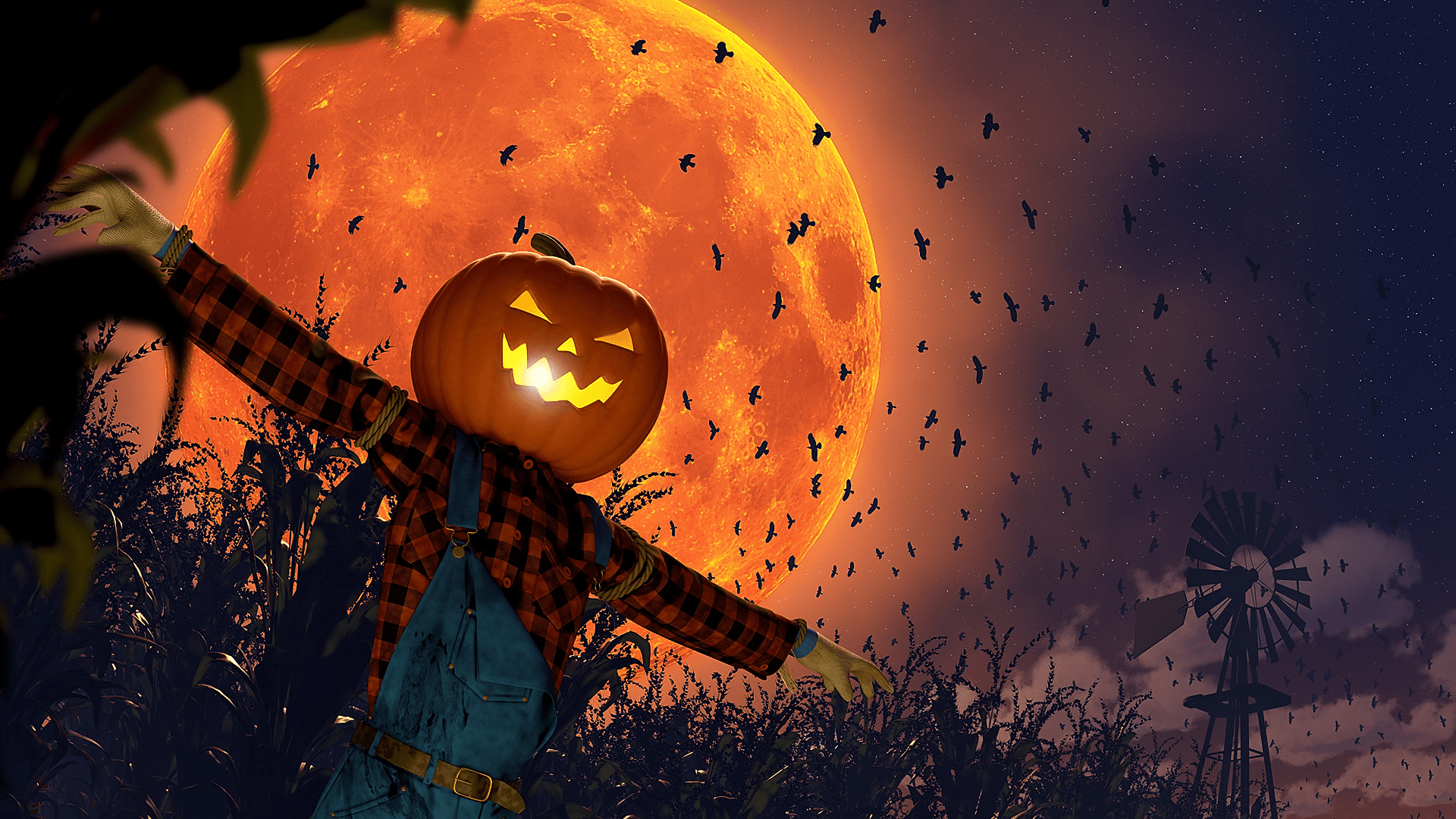 Scary Scarecrow Wallpaper