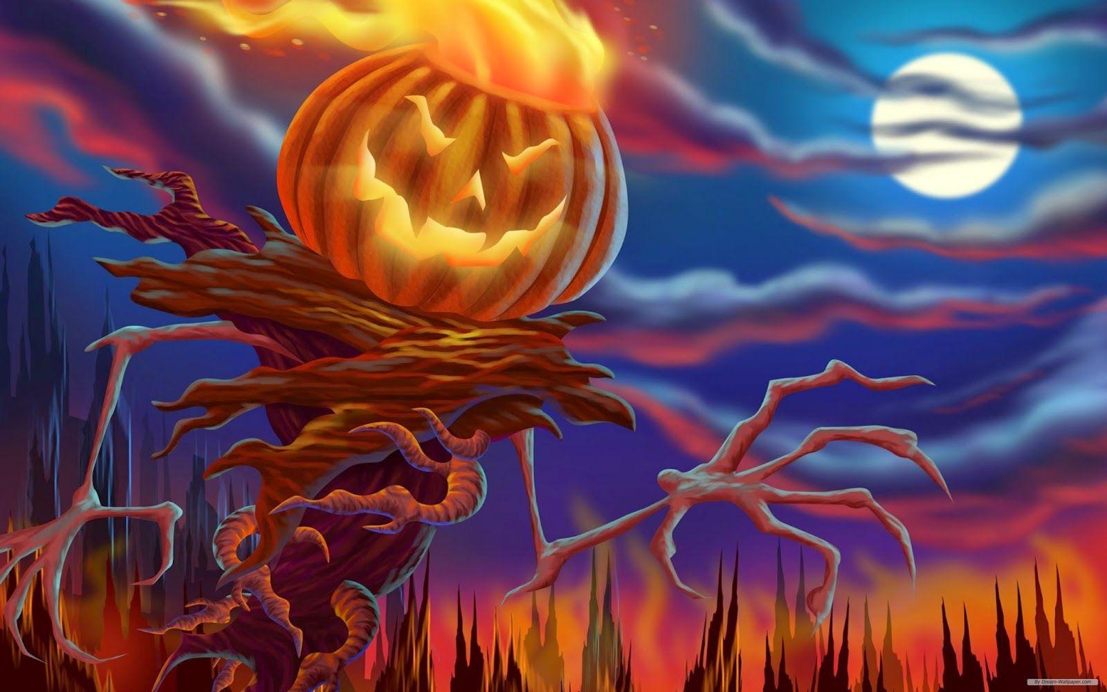 1600x1000 Halloween scary horror nights scarecrow pumpkin haunted