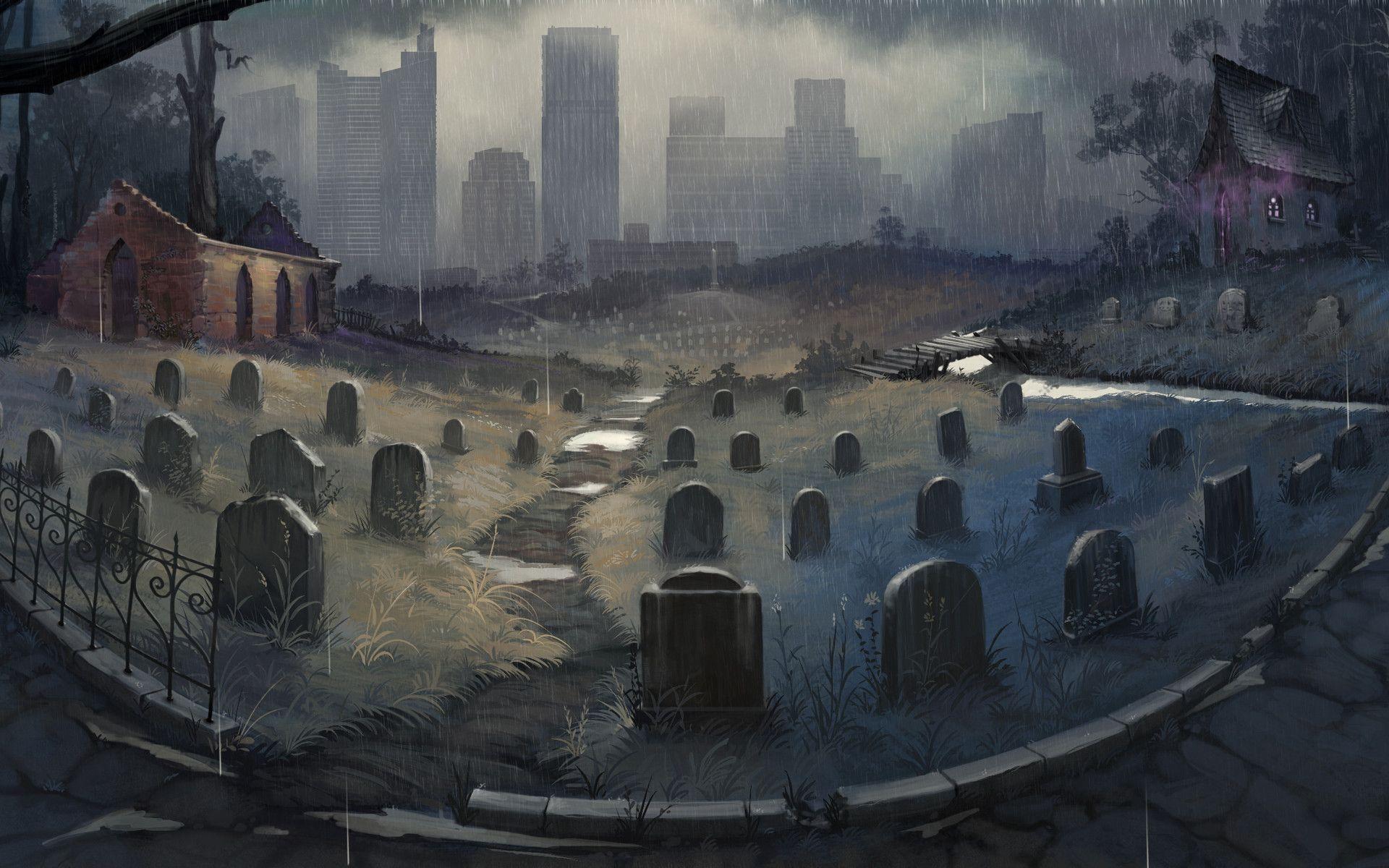 1920x1200 Graveyard Wallpaper