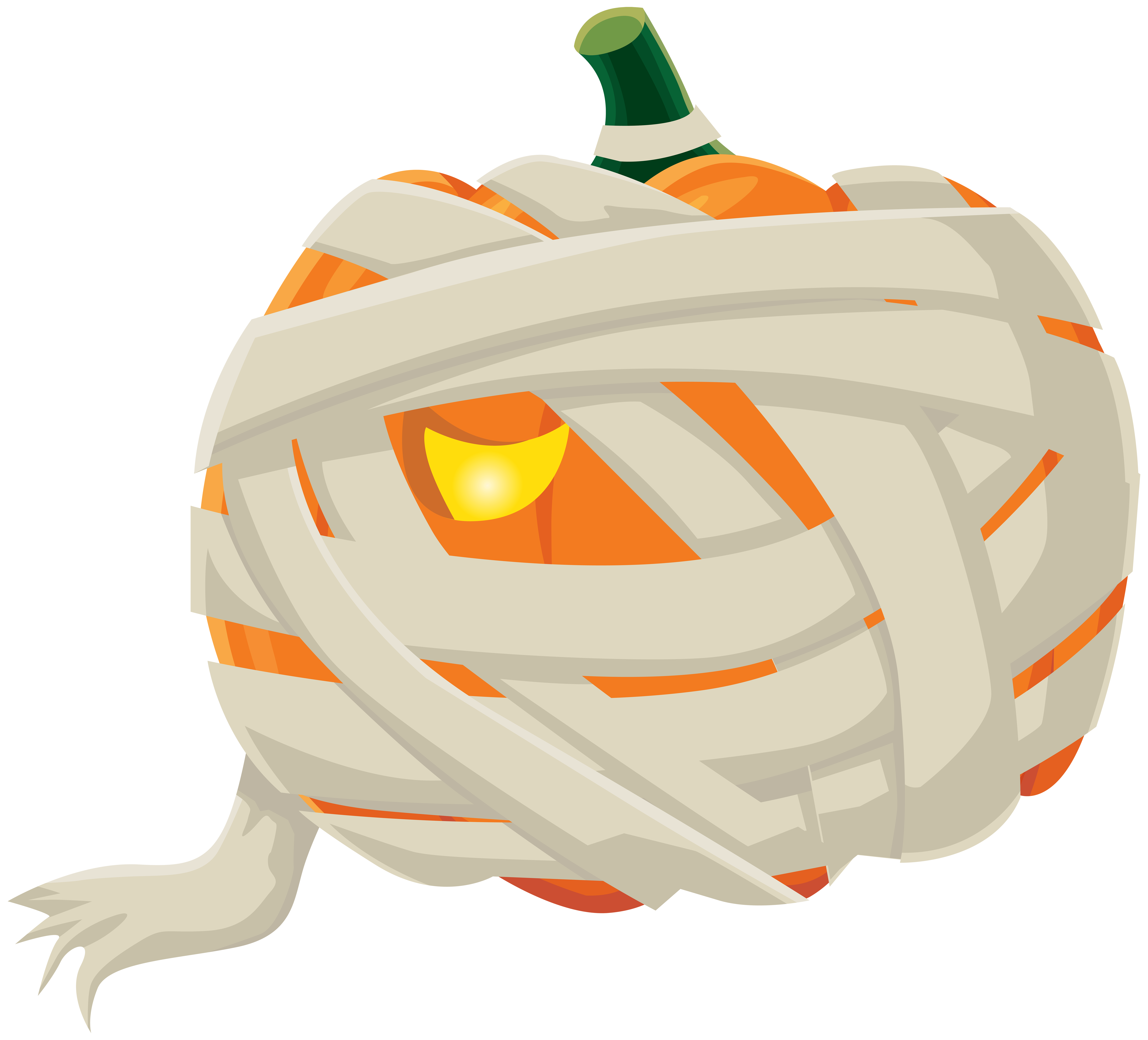 8000x7249 Halloween Mummy Pumpkin PNG Clip Art Image