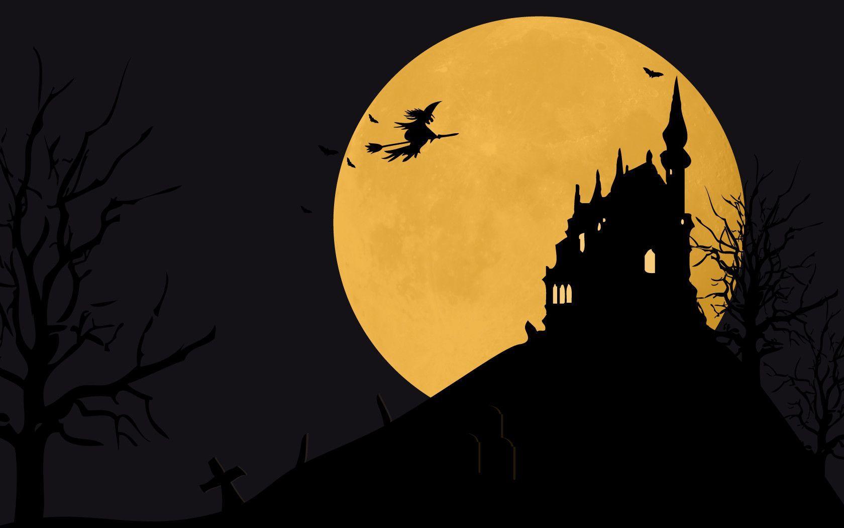 Hình nền phù thủy Halloween 1680x1050