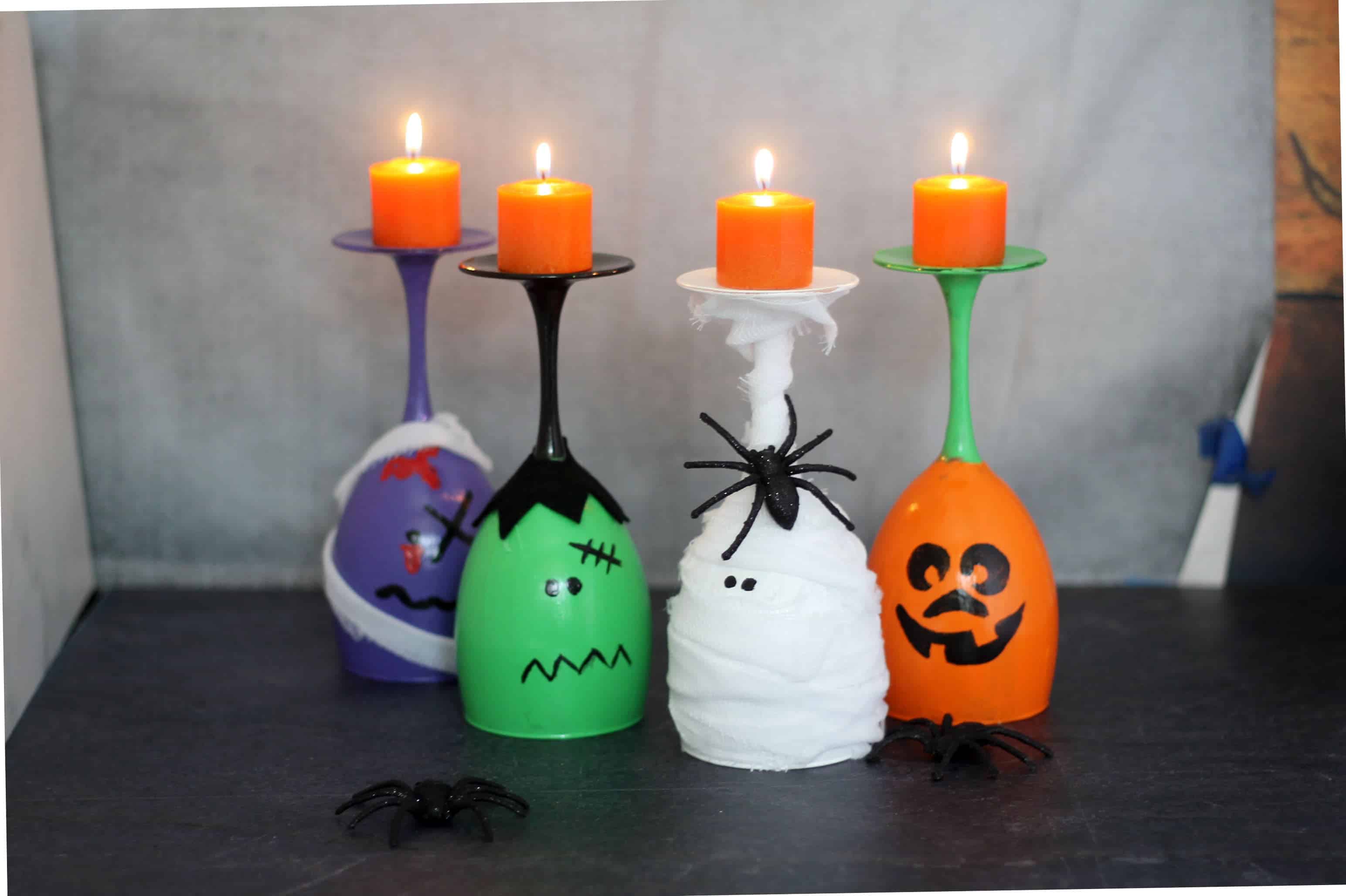 3088x2056 Halloween Wine Glass Candles #wallpaper
