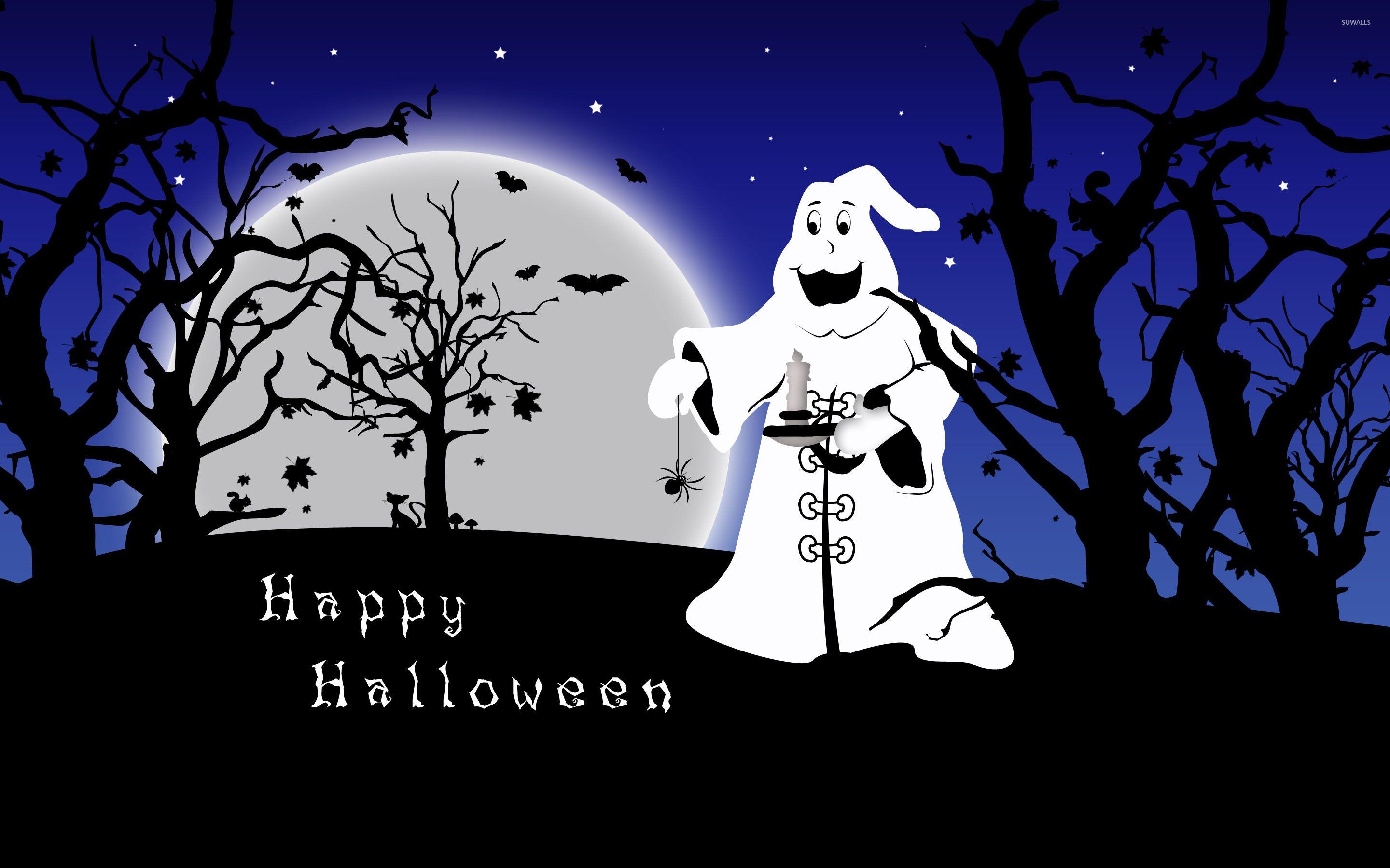 2880x1800 Ghost under the full moon wallpaper wallpaper