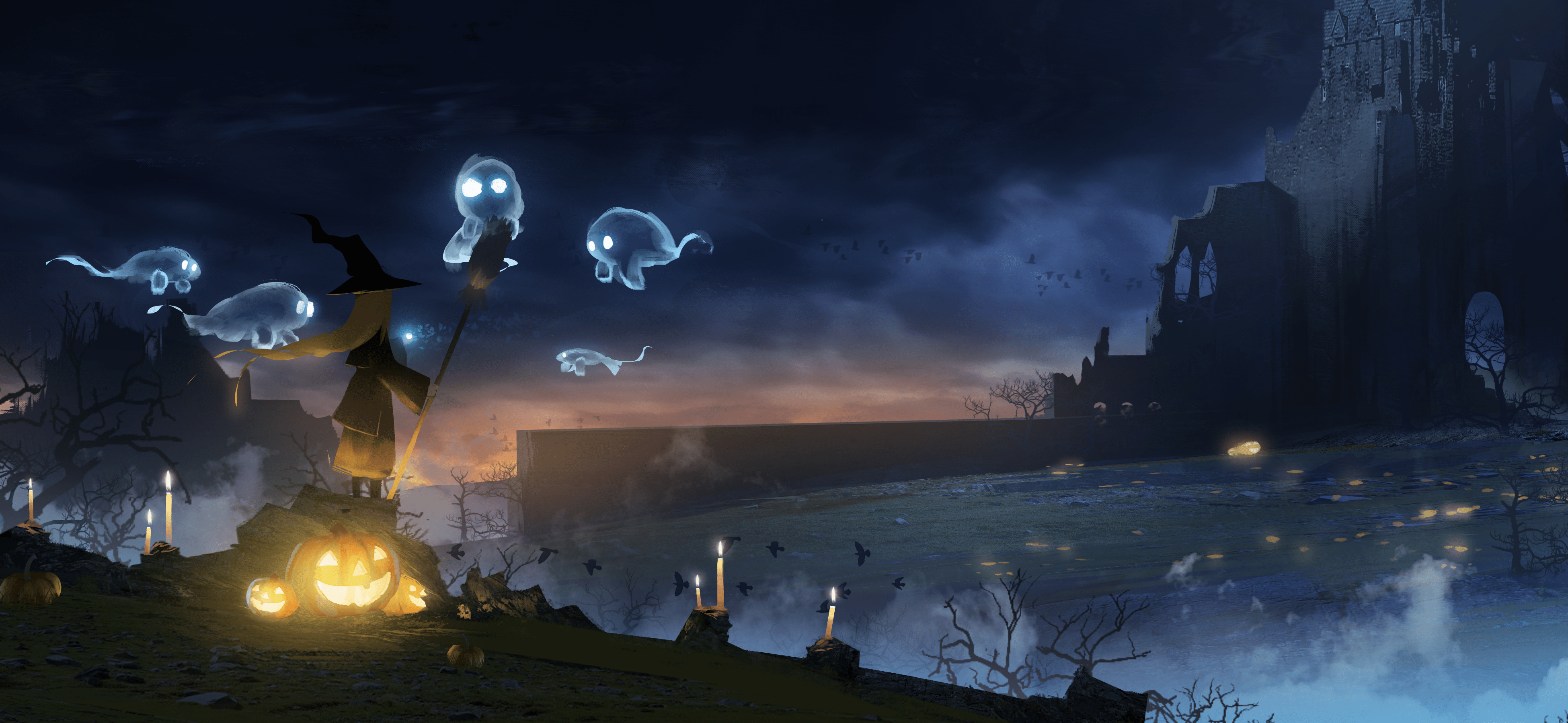 3900x1800 Ghost HD Wallpaper and Background Image