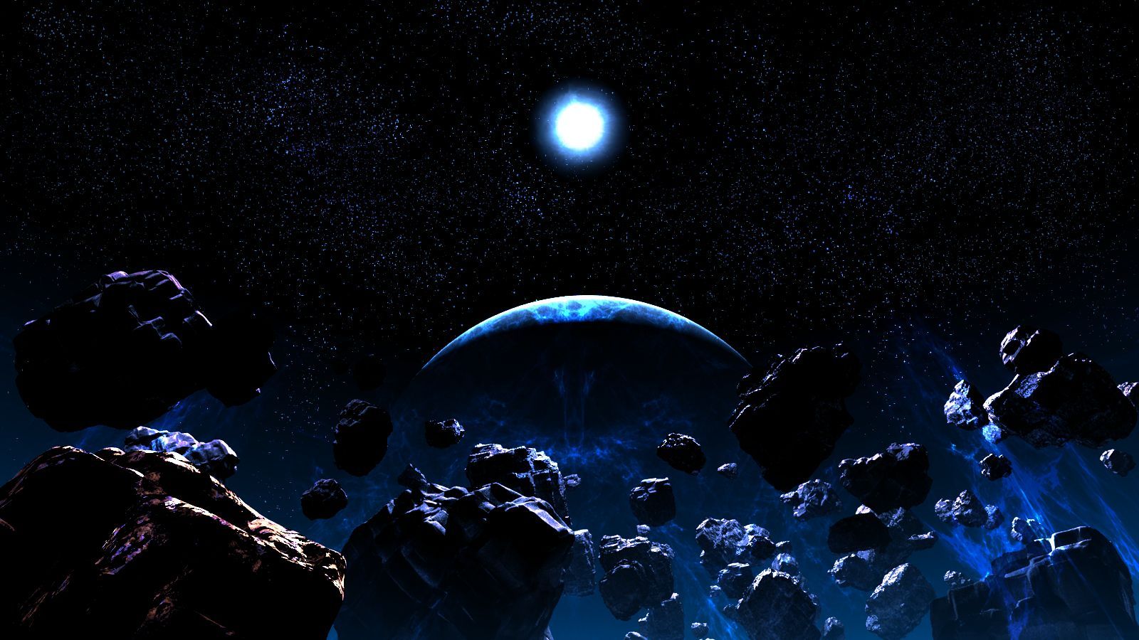 1600x900 Anime, Stars, 3D, Space, Planet