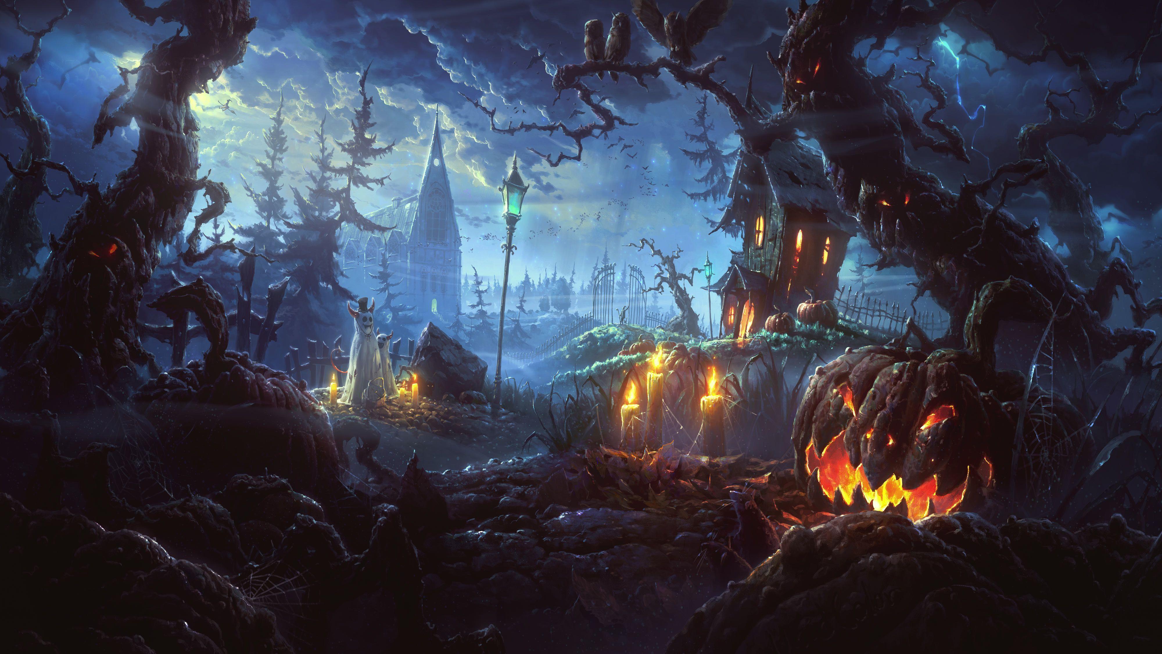 Cool Halloween Wallpapers Top Free Cool Halloween Backgrounds Wallpaperaccess