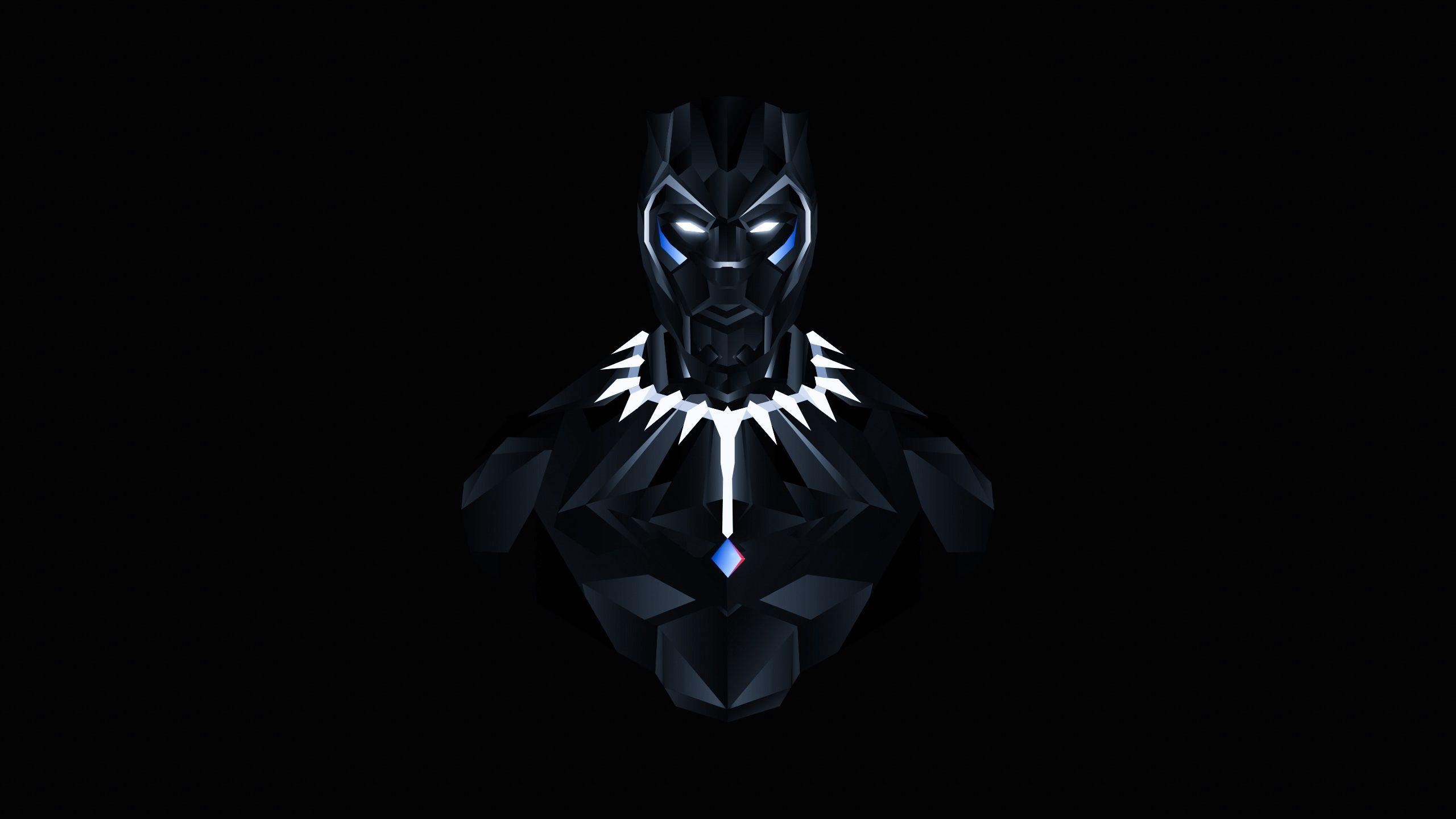 2560x1440 Download 2560x1440 Low Poly, Black Panther Wallpaper