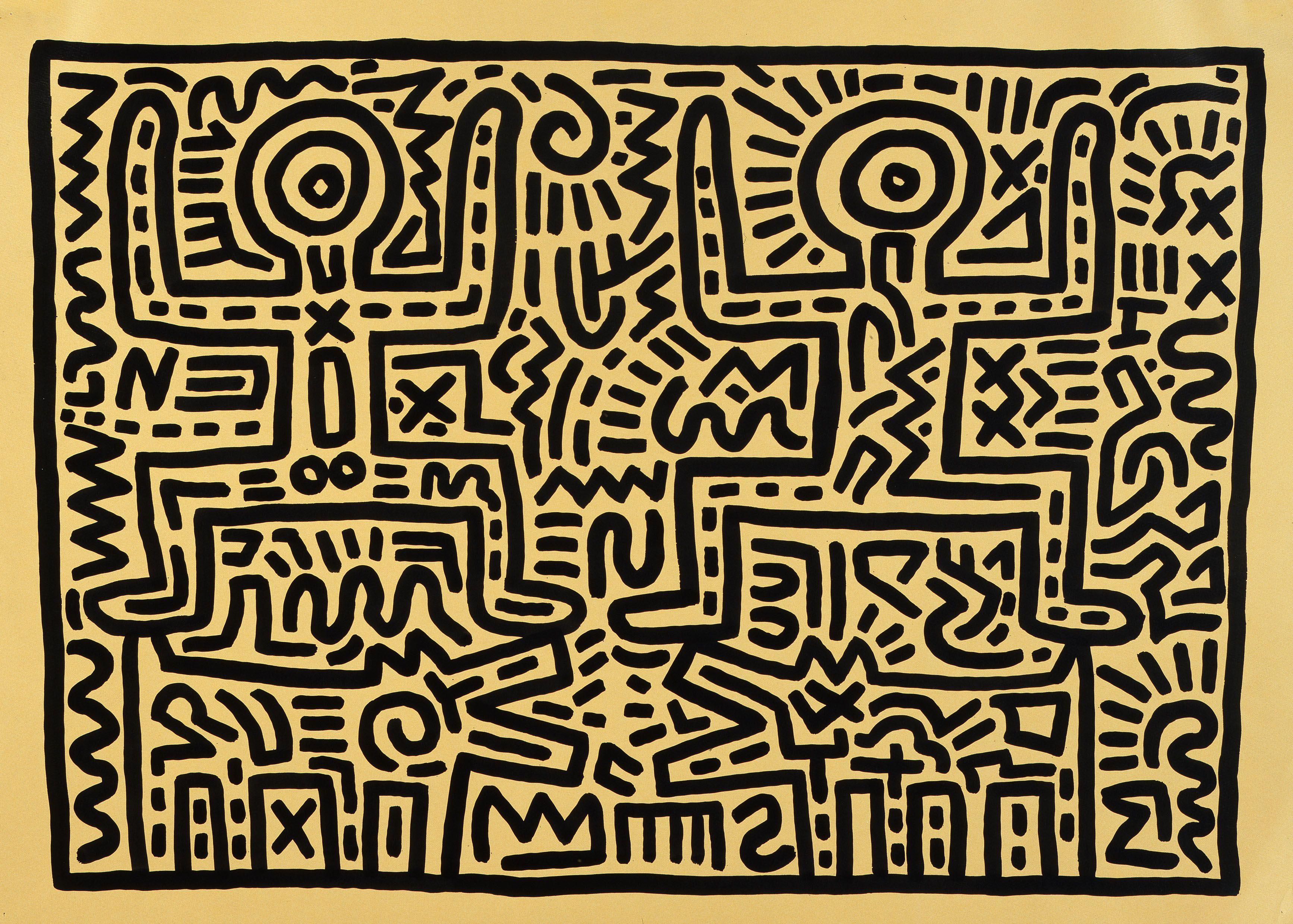 Keith Haring Removable Pop Shop Wallpaper  Wall Art by Blik