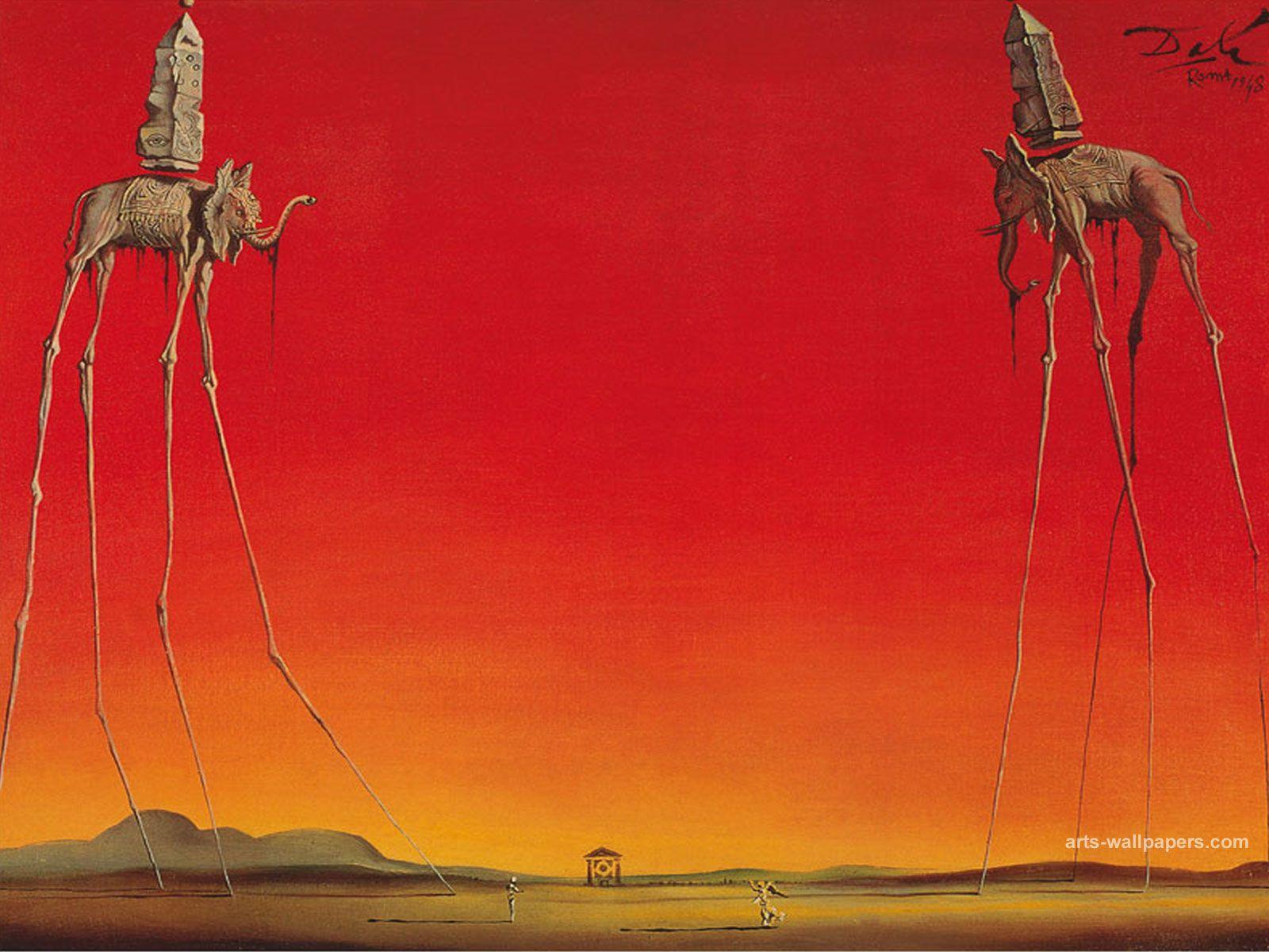 1600x1200 Free download Download Dali Elephants Salvador Art
