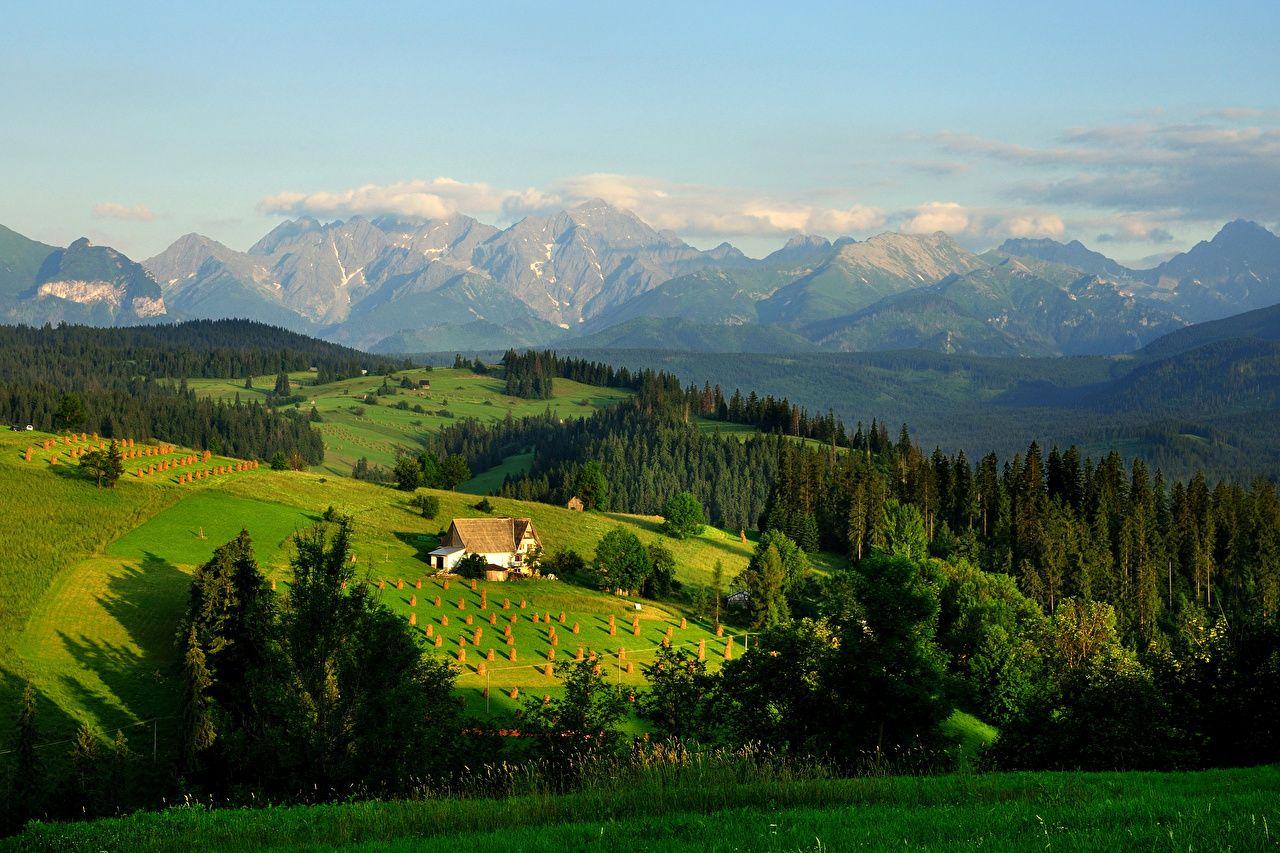 1280x853 Desktop Wallpaper Poland Tatra Mountains Nature Fields Forests