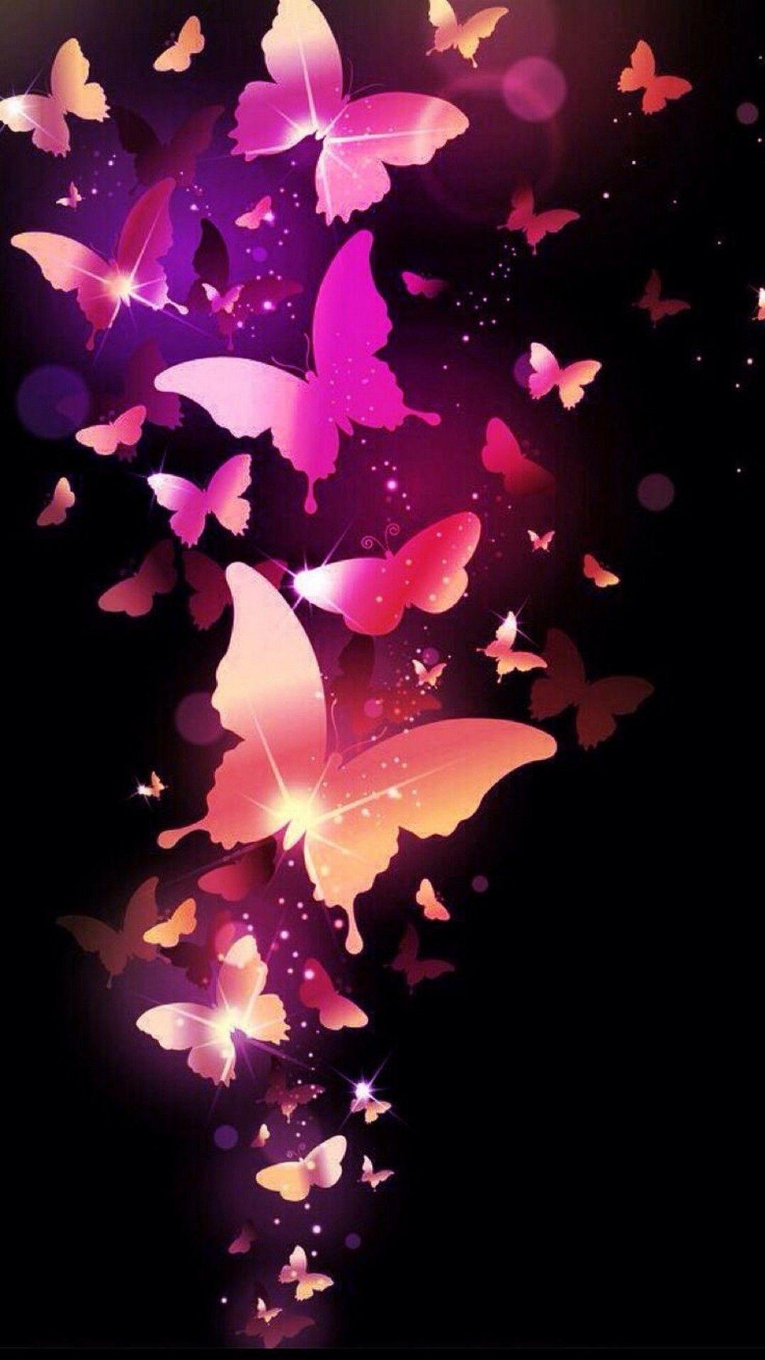 1080x1920 Pink Butterfly Wallpaper Mobile