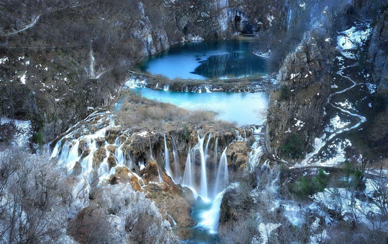 1280x804 Plitvice Lake Croatia Winter wallpaper. Plitvice Lake