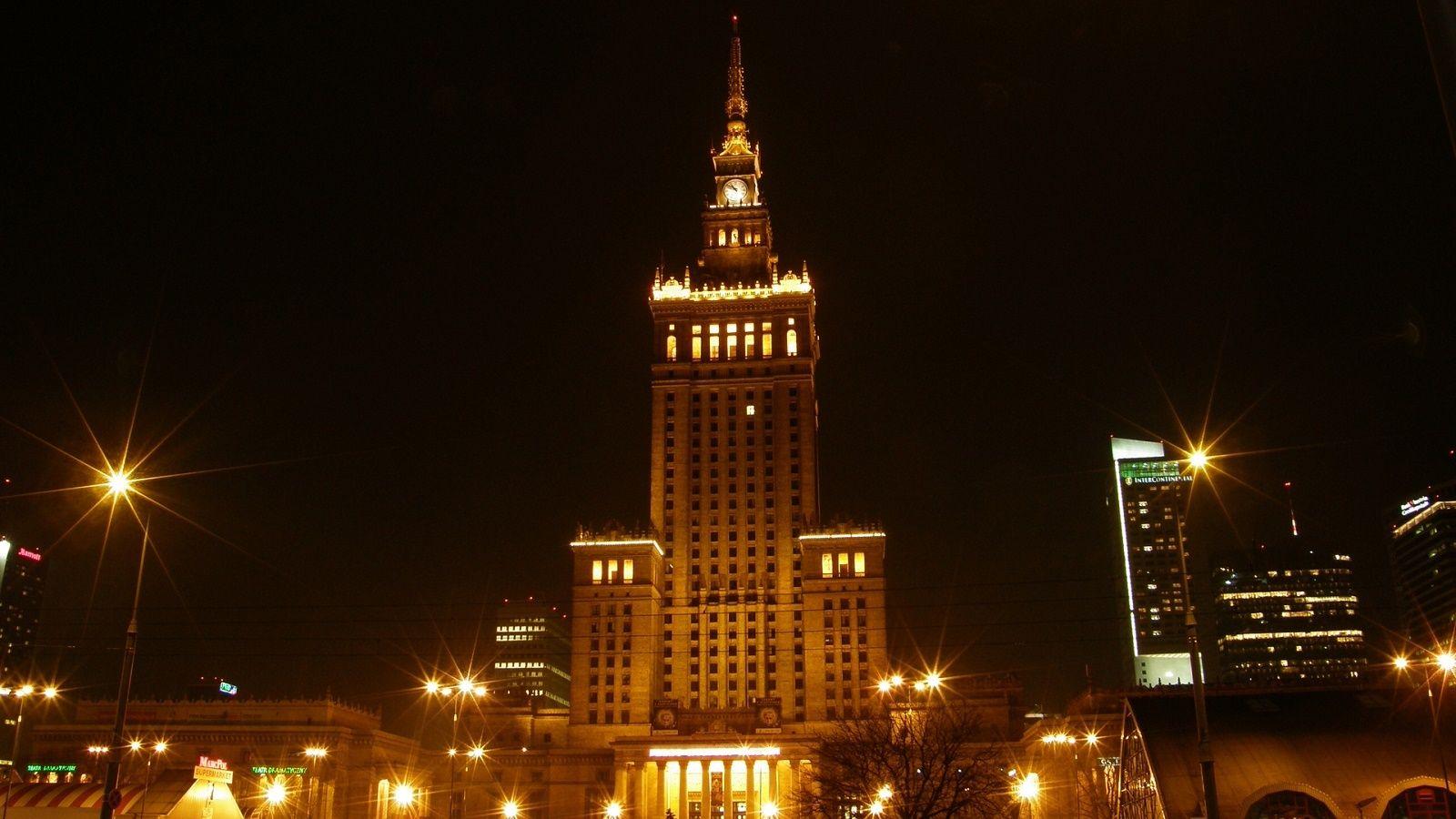 1600x900 Warsaw Palace Cultural Beauty Poland HD Desktop Wallpaper