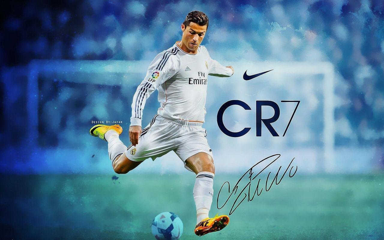 Cristiano Ronaldo, wore the legendary number 7 red jersey. 4K wallpaper  download