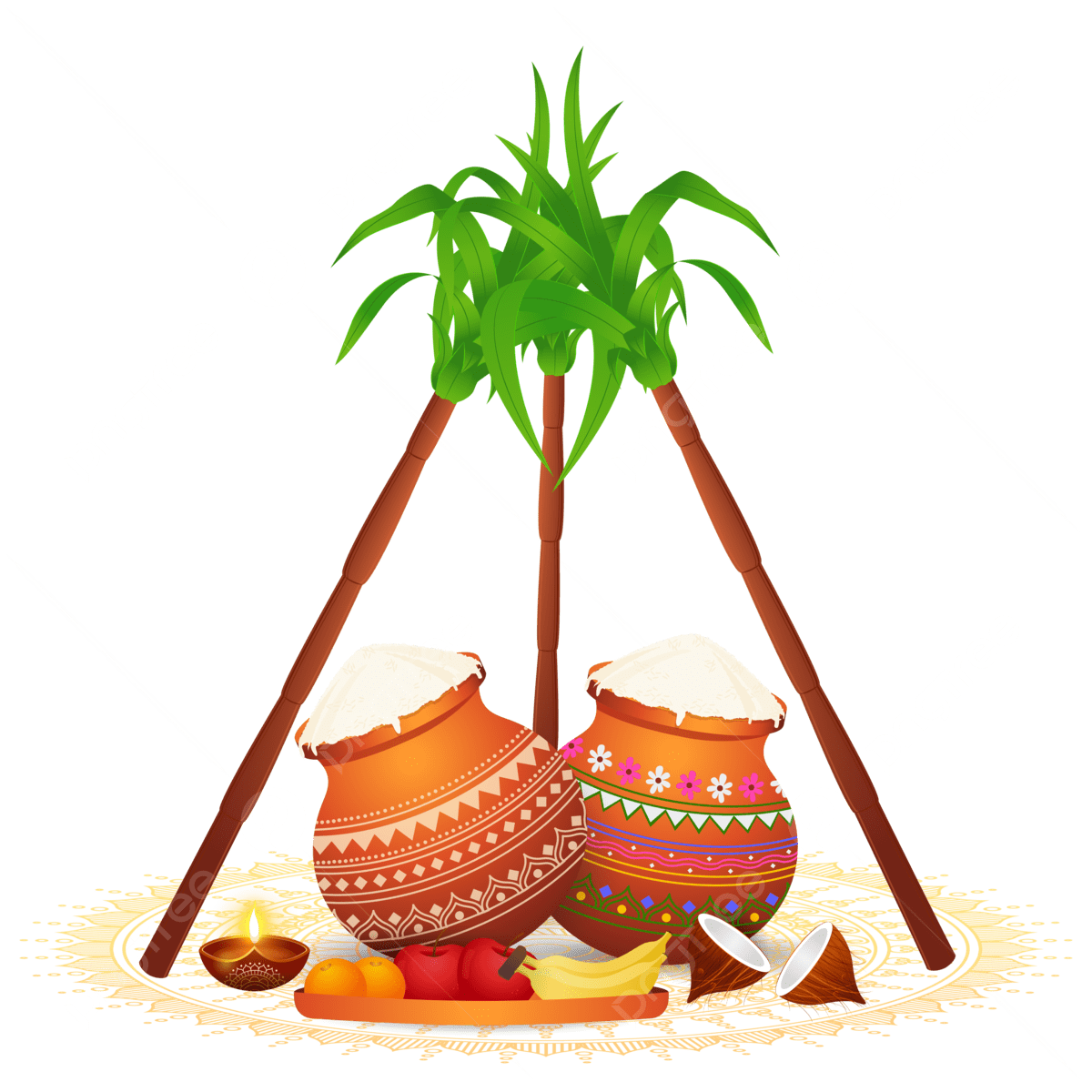 1200x1200 Pongal Festival Clipart Image. Free