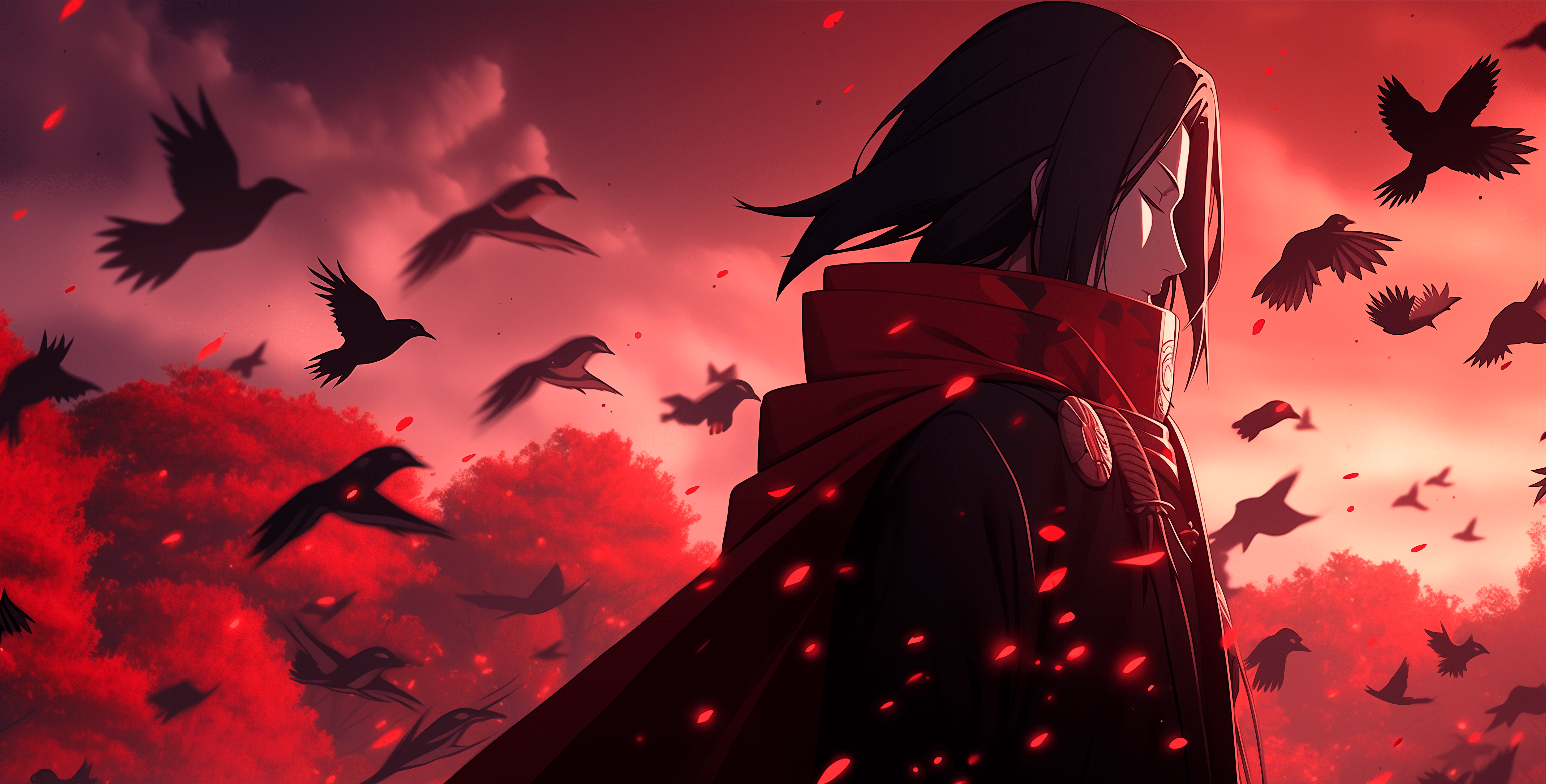 5824x2955 Itachi Uchiha Silhouette HD