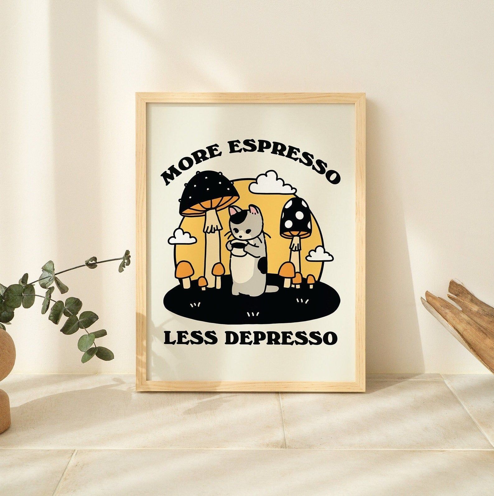 1588x1593 More Espresso Less Depresso' Cat Print