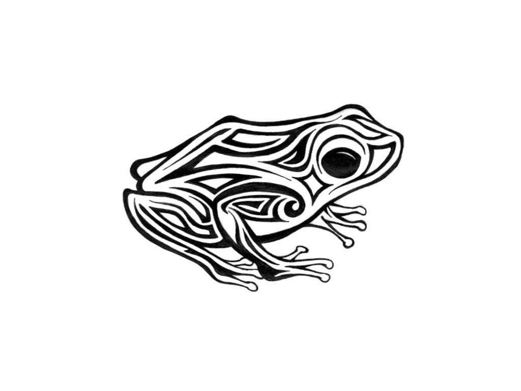 1024x768 Free Designs Tribal Frog With Big Eyes Tattoo Wallpaper