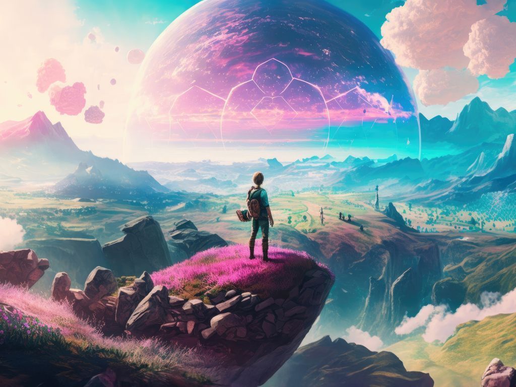 1024x768 Wallpaper fantasy world, landscape