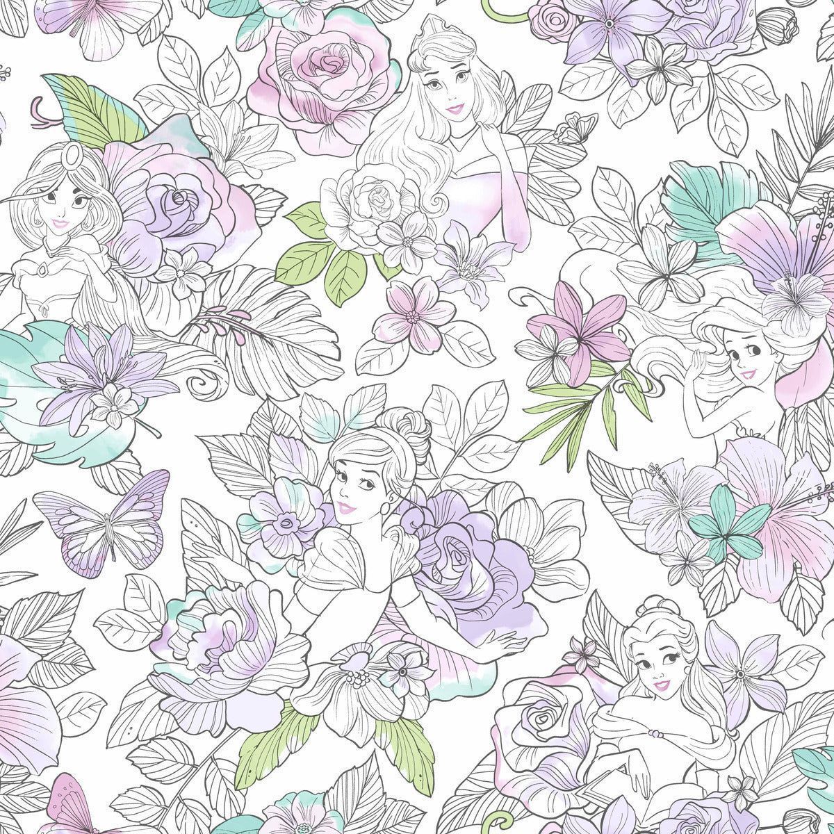1200x1200 Disney Princess Royal Floral Wallpaper