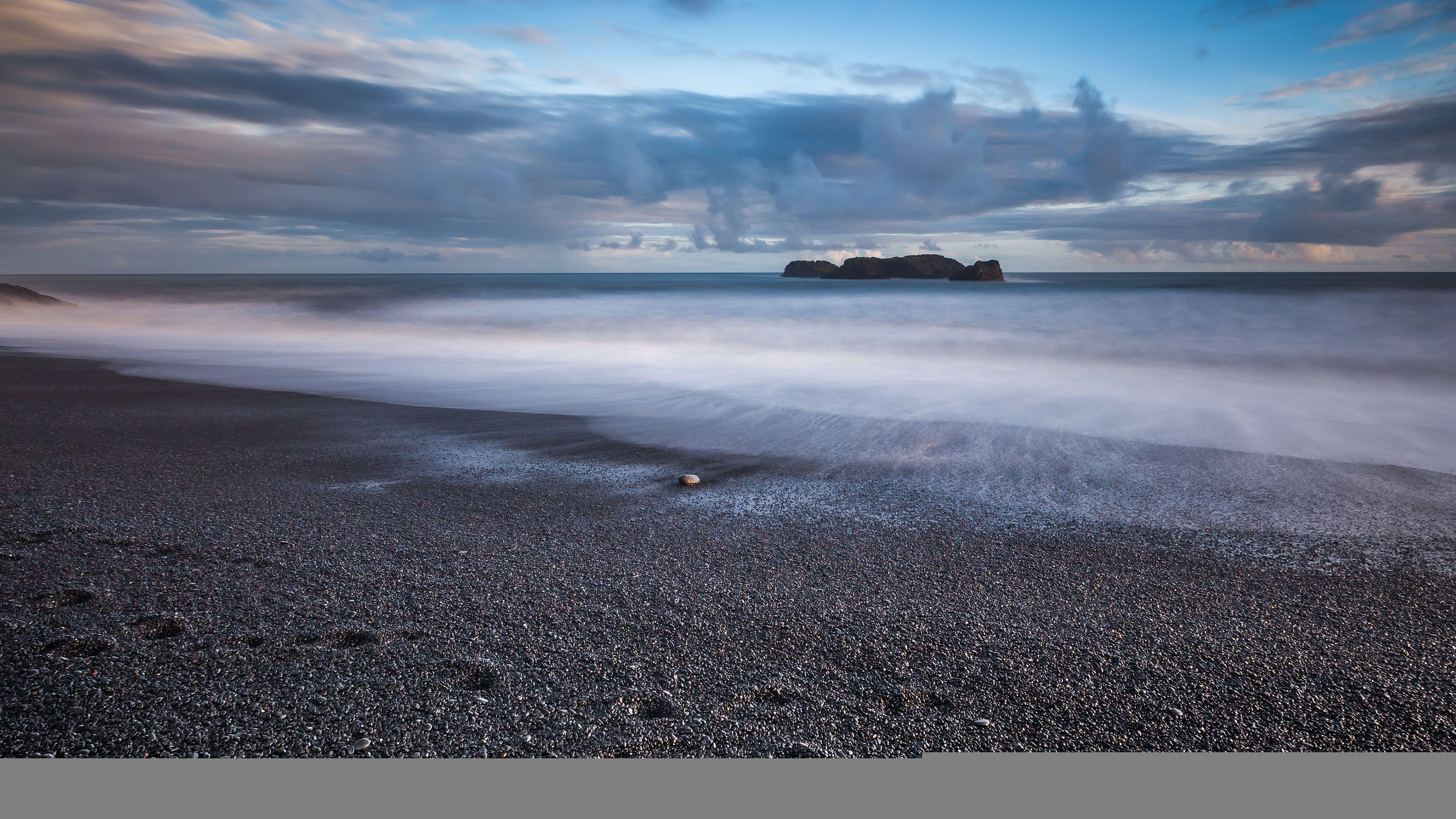 3840x2160 Iceland Beach Black Rocks 4k Ultra HD Desktop Wallpaper