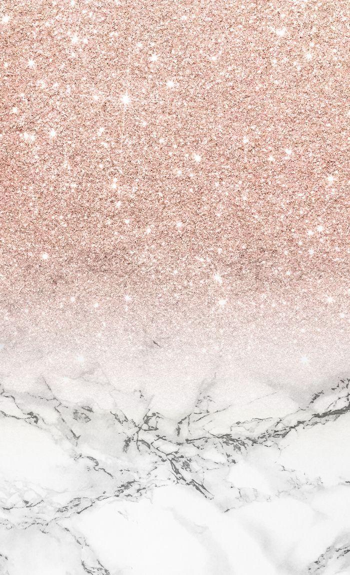 700x1148 Modern faux pink pink glitter ombre white marble window