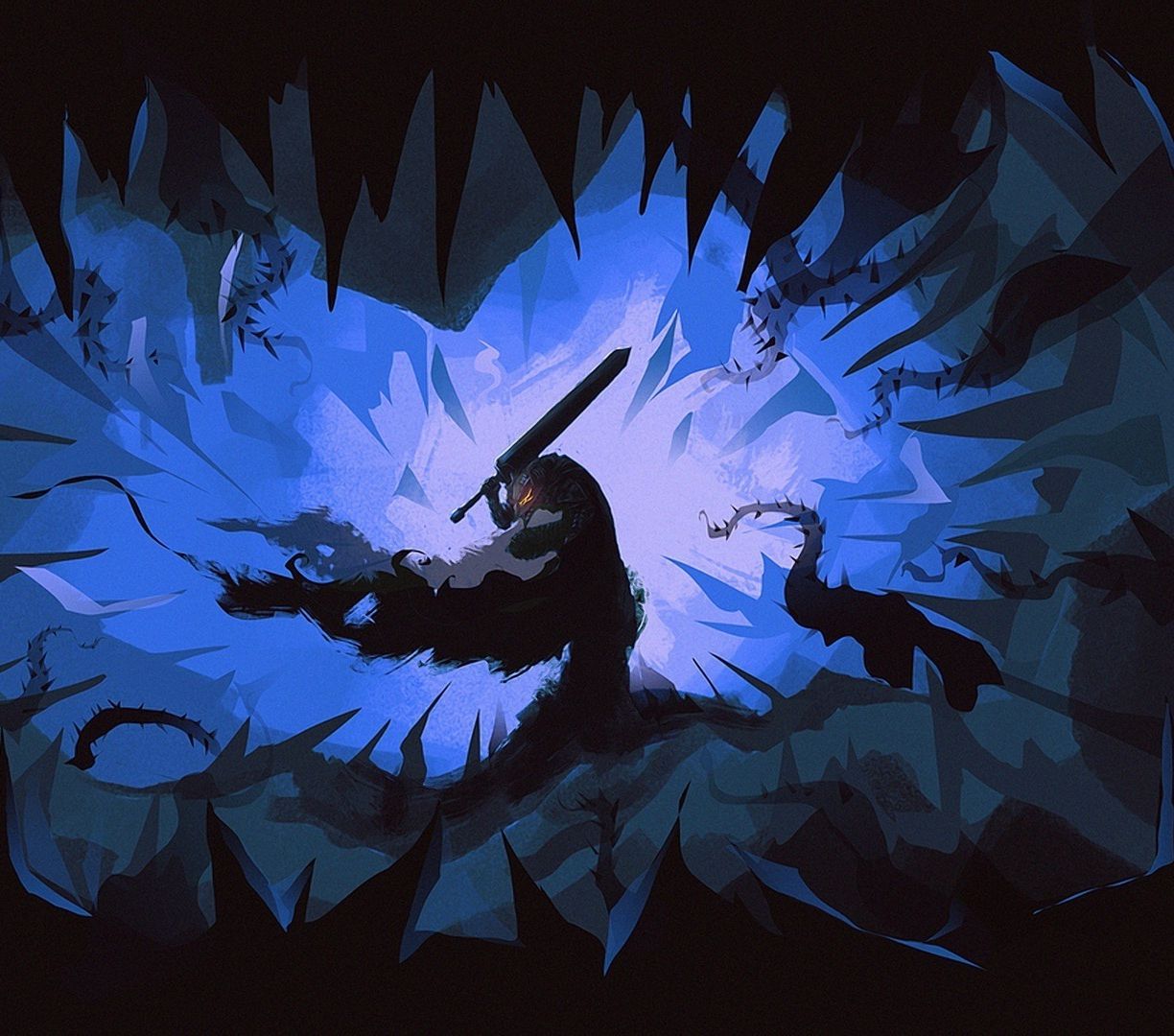 1224x1080 Wallpaper berserk, manga, anime, dark