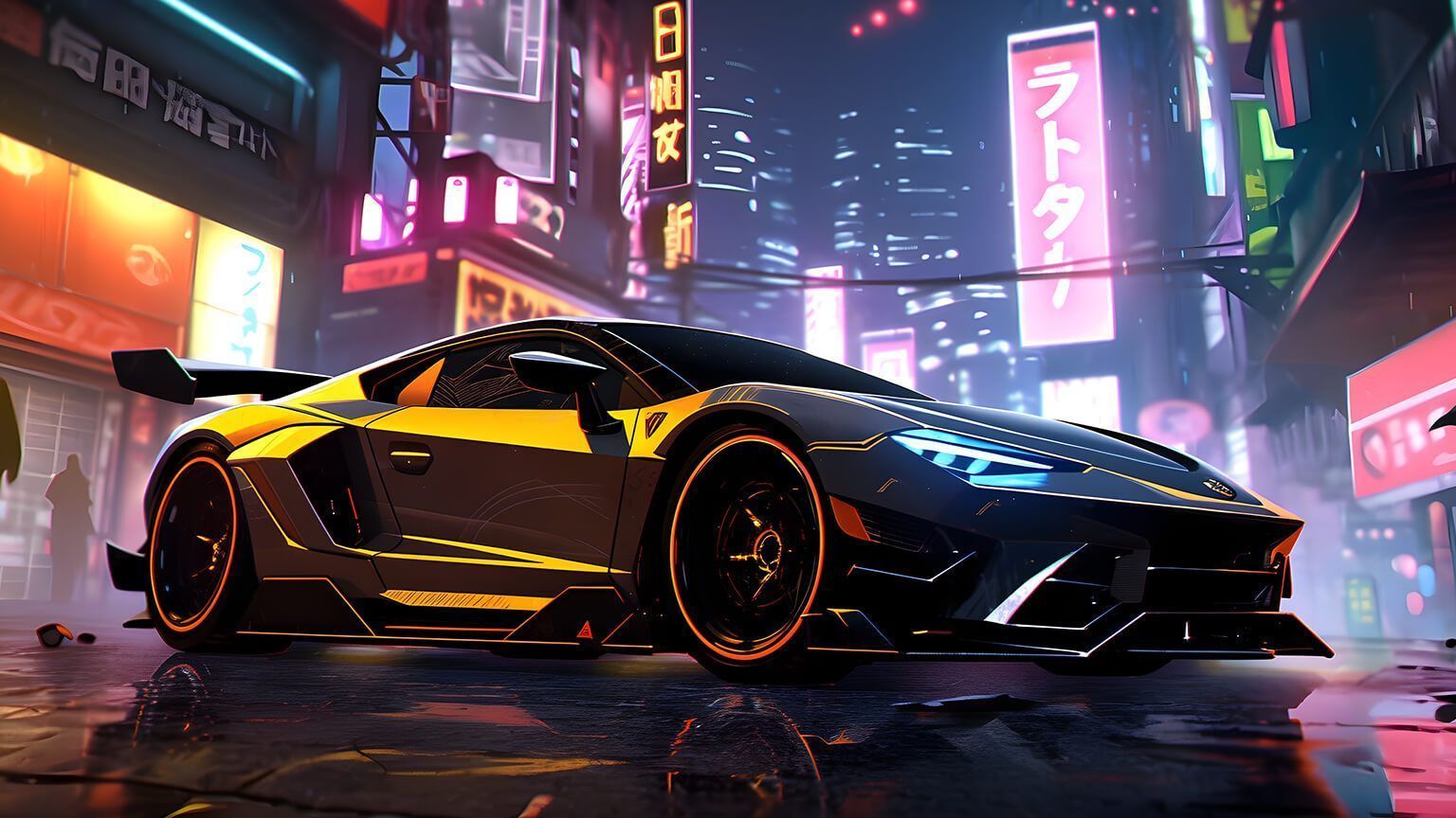 1536x864 Cyberpunk City Desktop Wallpaper in 4K