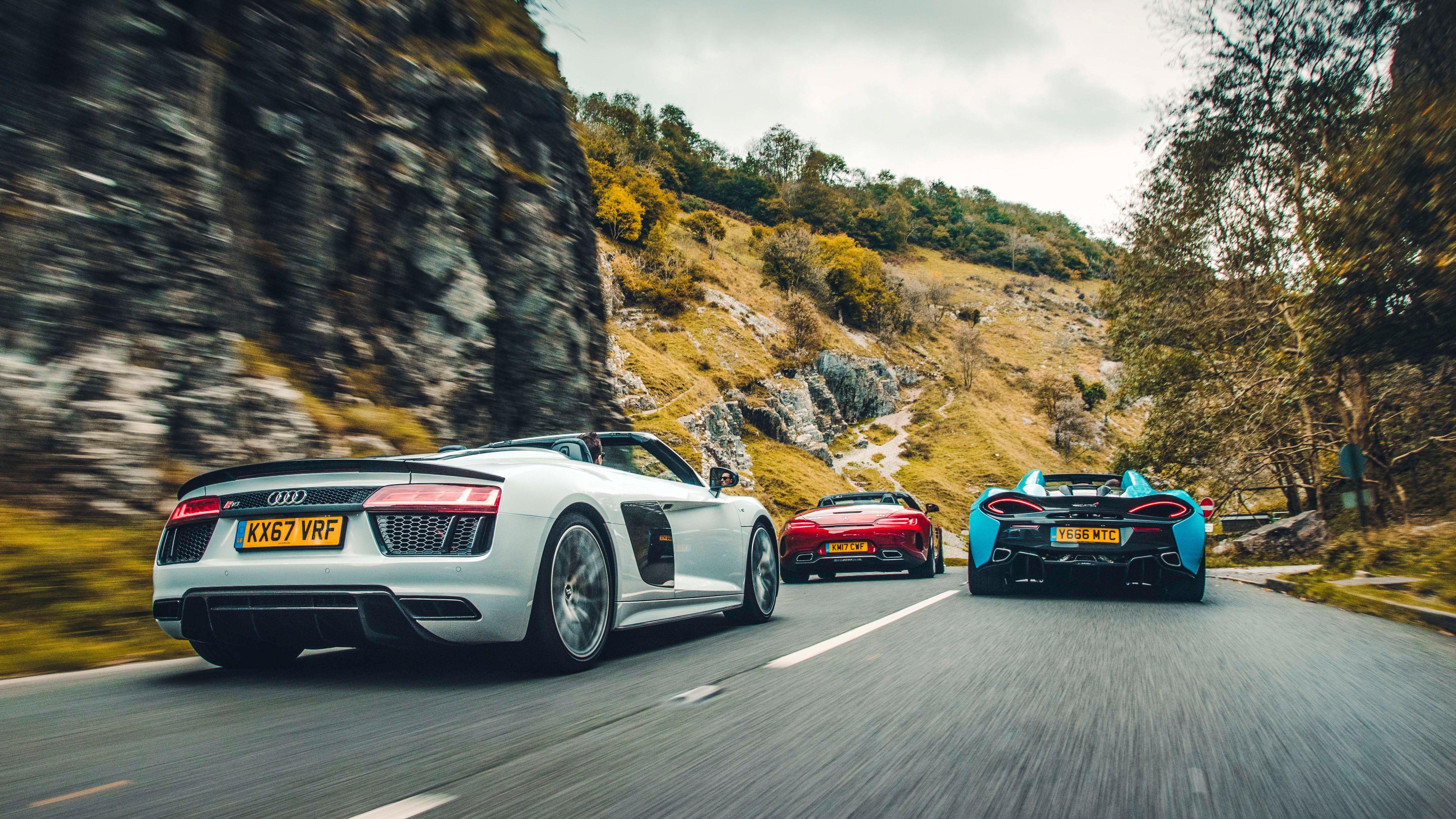 5000x2812 McLaren 570S Spider Audi R8 V10 Plus Spyder Mercedes AMG GT