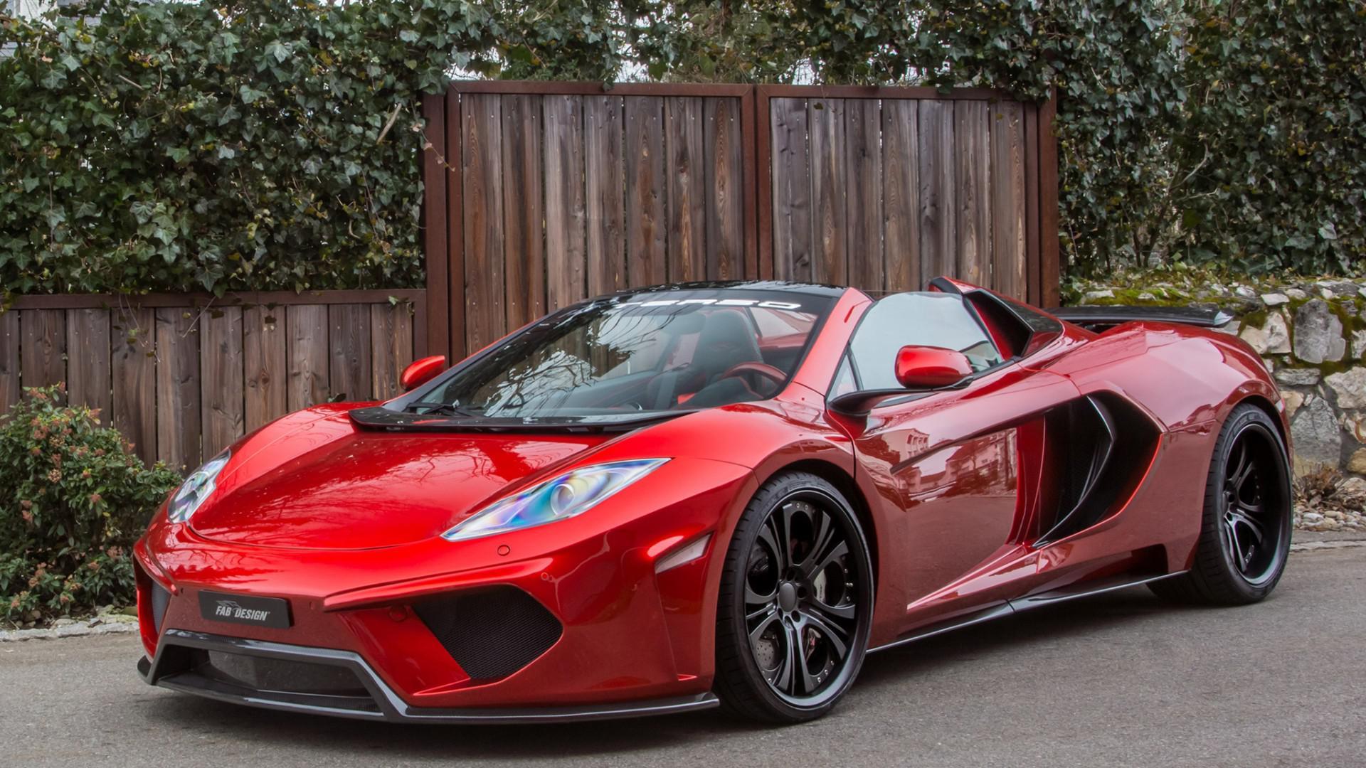 1920x1080 Wallpaper McLaren MP4 12C, Spyder, Tuning Car Picture, Red